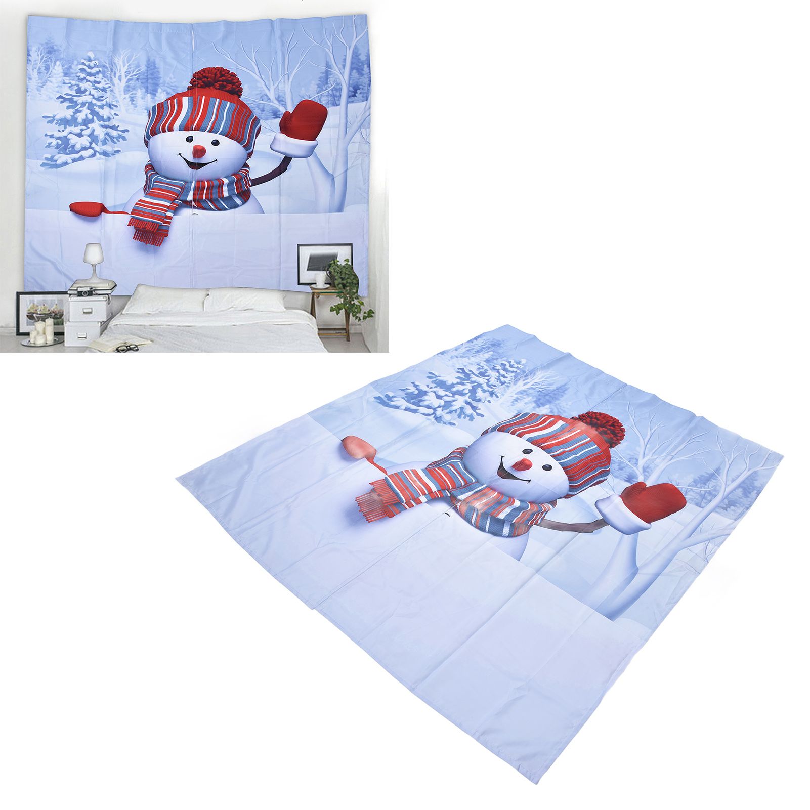 Digital Printing Blackout Curtain Snowman Pattern Blind Shade Window Drapes view 11
