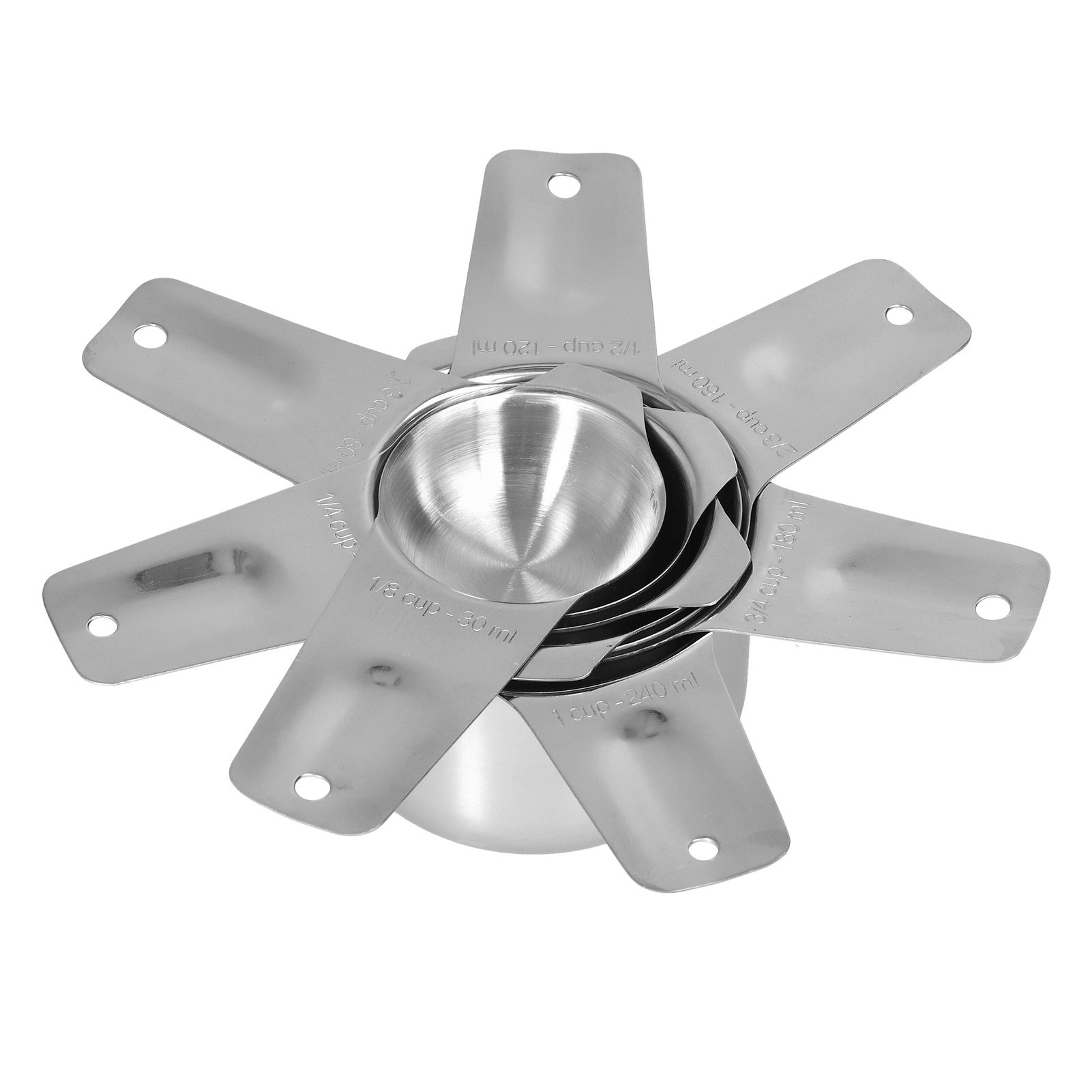 7Pcs/Set Stainless Steel Measuring Cup Measuring Spoon with Scale Baking Tool view 4