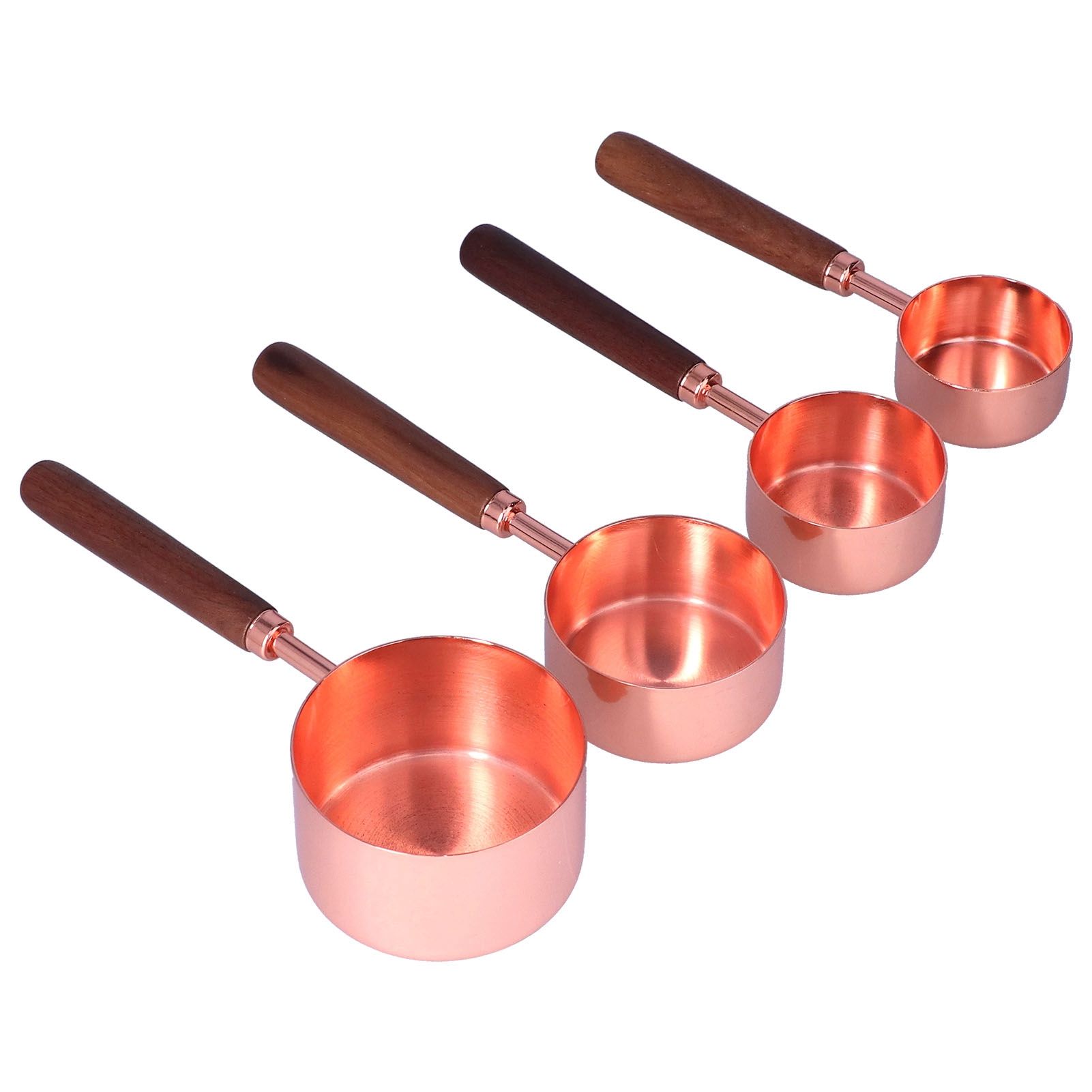 4Pcs Measuring Cups and Spoons Set with Copper Plated Handle Baking Tool for view 4