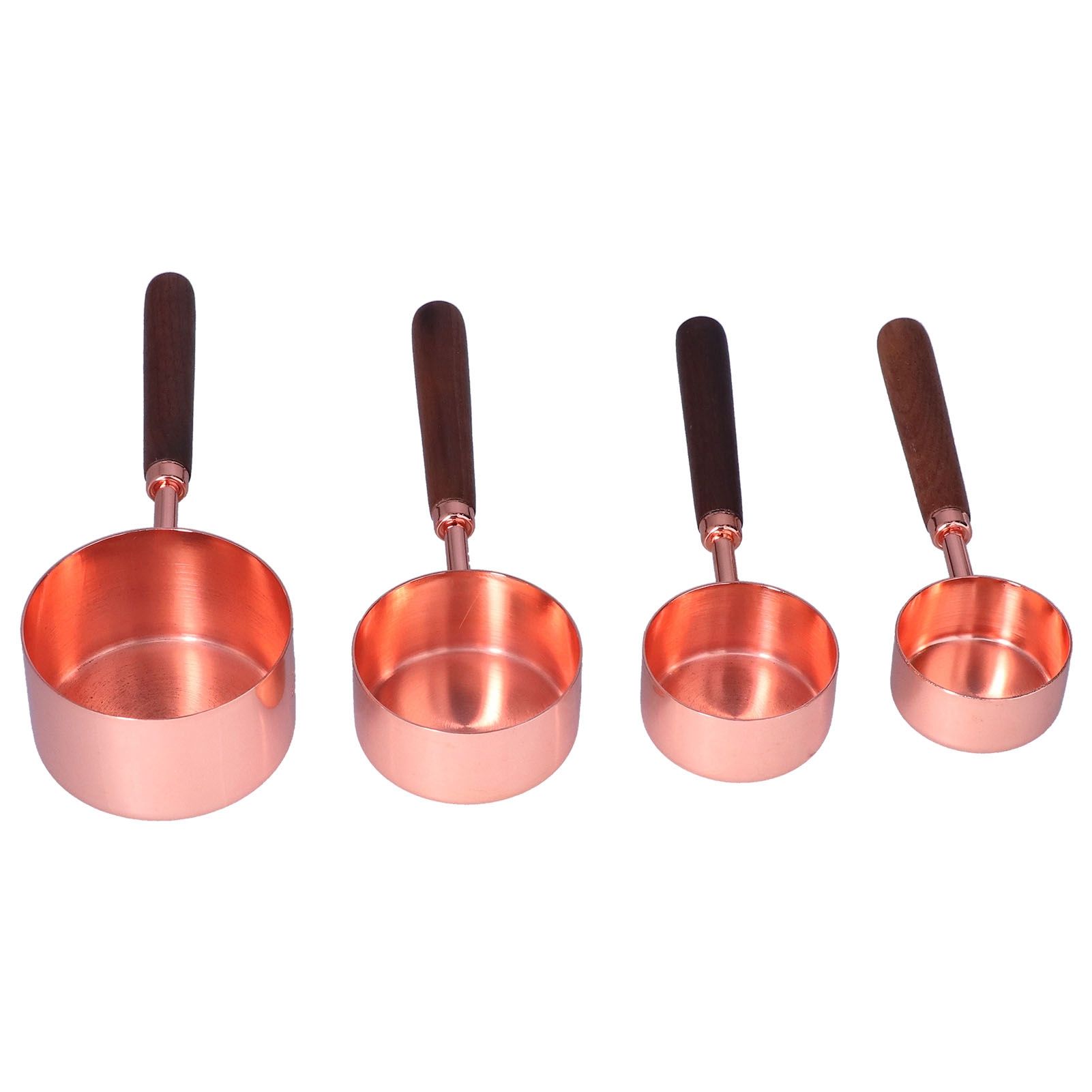 4Pcs Measuring Cups and Spoons Set with Copper Plated Handle Baking Tool for view 9