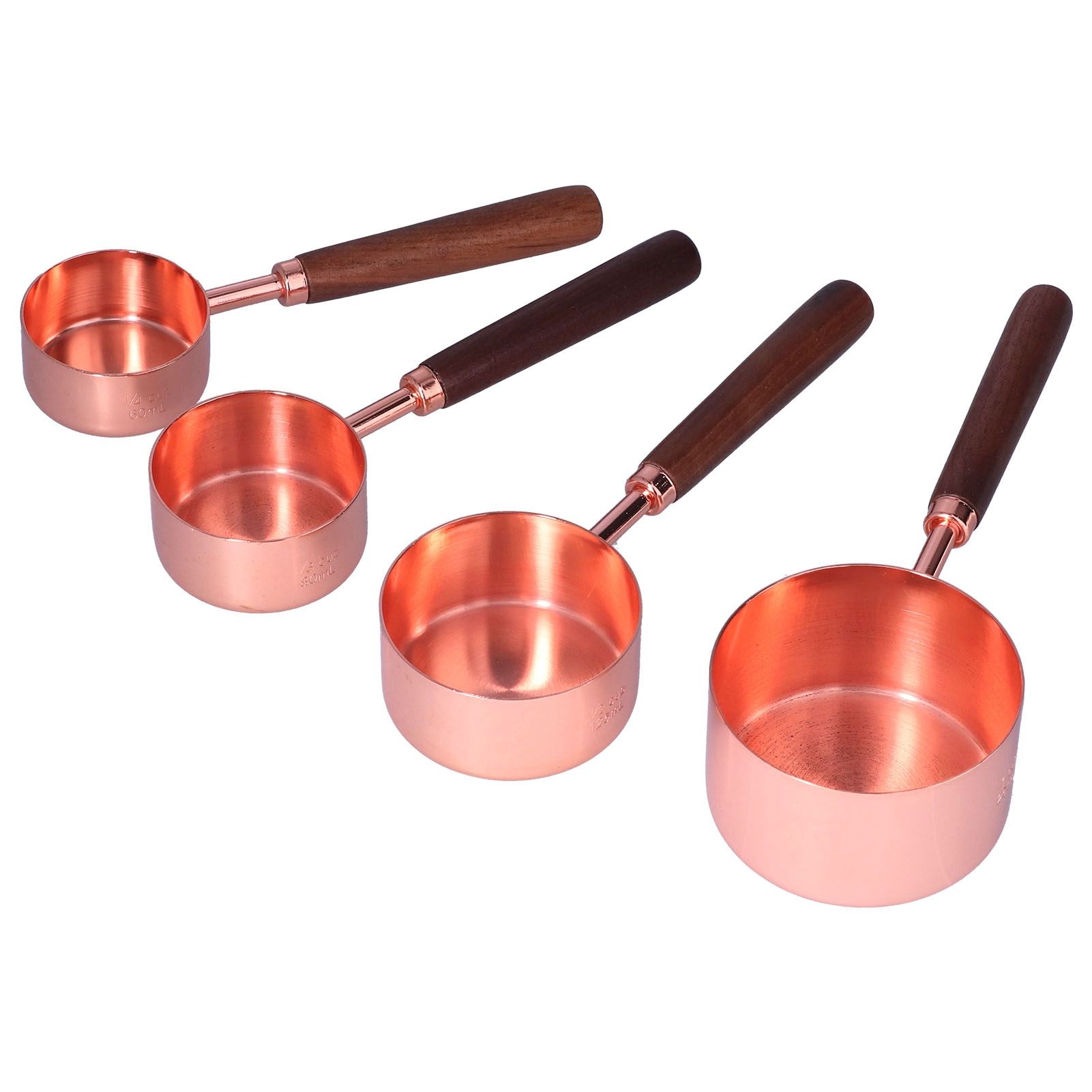 4Pcs Measuring Cups and Spoons Set with Copper Plated Handle Baking Tool for view 10