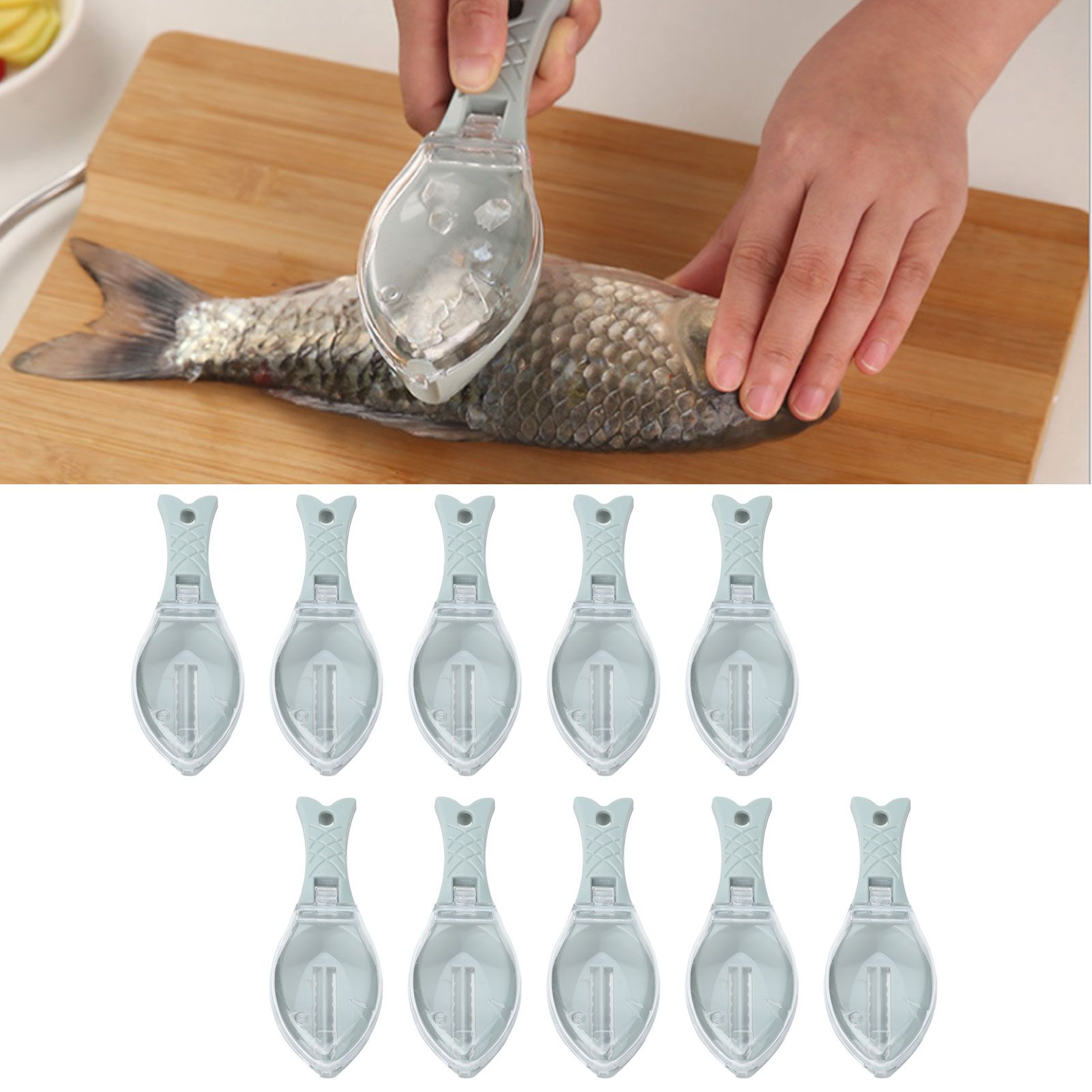 10Pcs Fish Scale Remover Portable Hand Held Hangable Compact Efficient Fish view 12