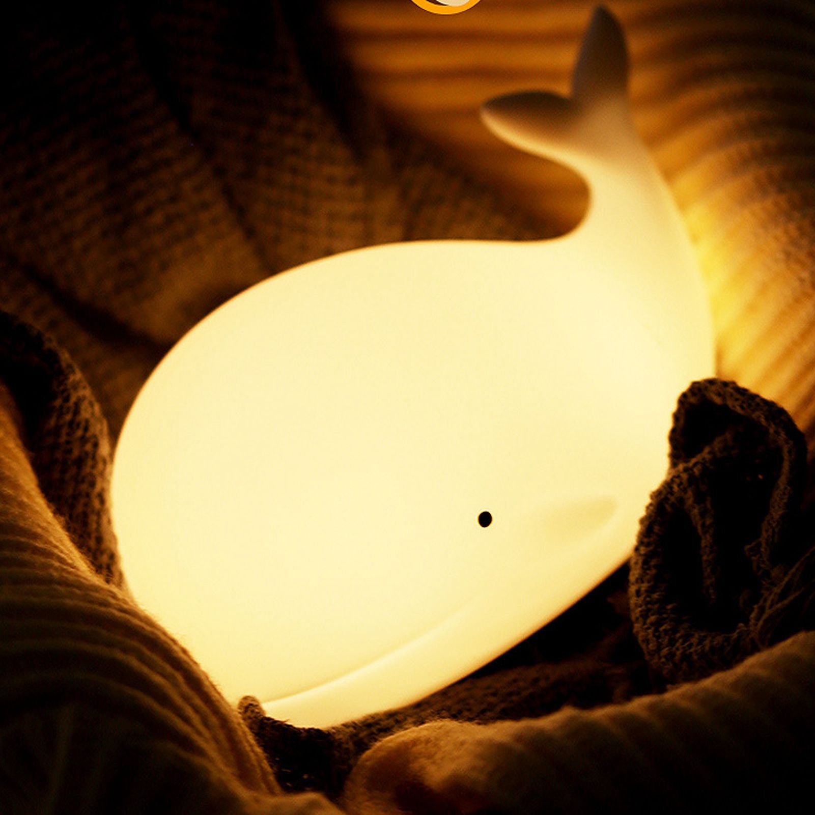 Silicone Night Light USB Charging Cute Whale Shaped Tap Lamp with 3 Lighting view 11