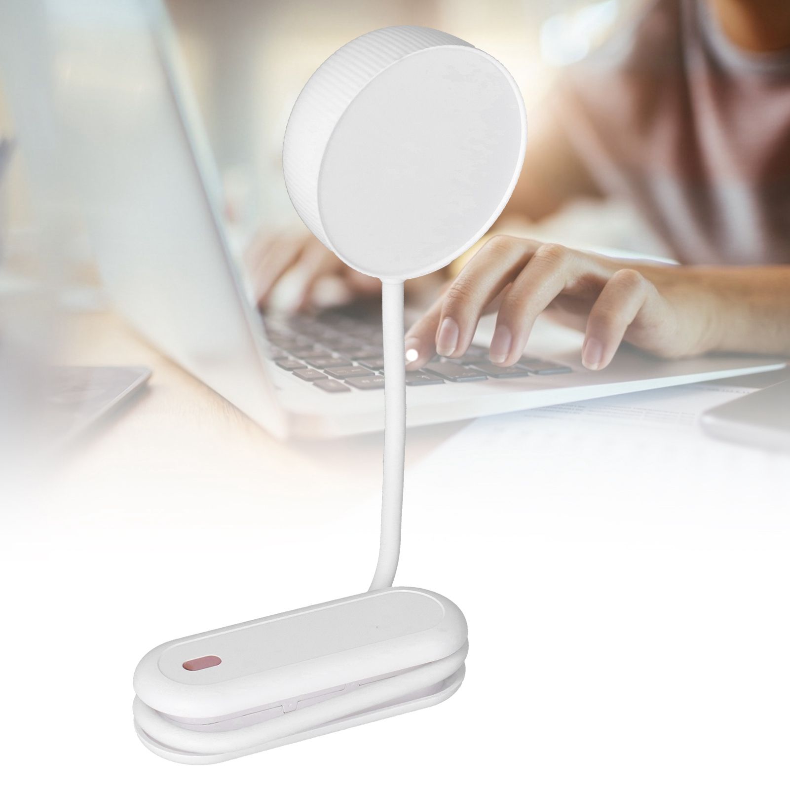 LED Desk Lamp with Gooseneck Night Light 3 Color Stepless Dimming Foldable Eye view 12