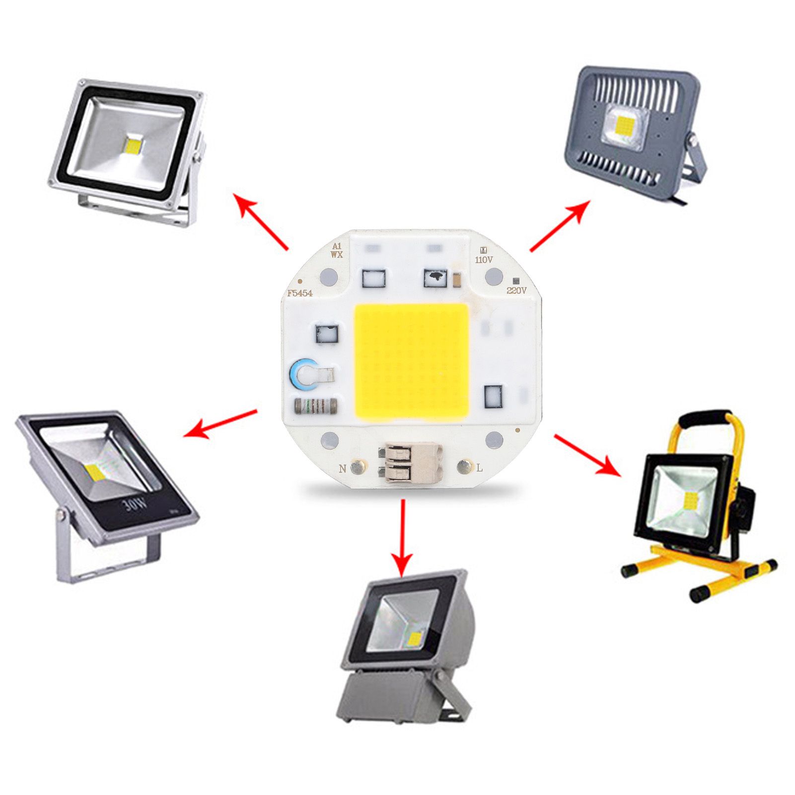 COB Lamp Bead High Power LED Chip High Brightness COB Light Emitter Drive Free view 11