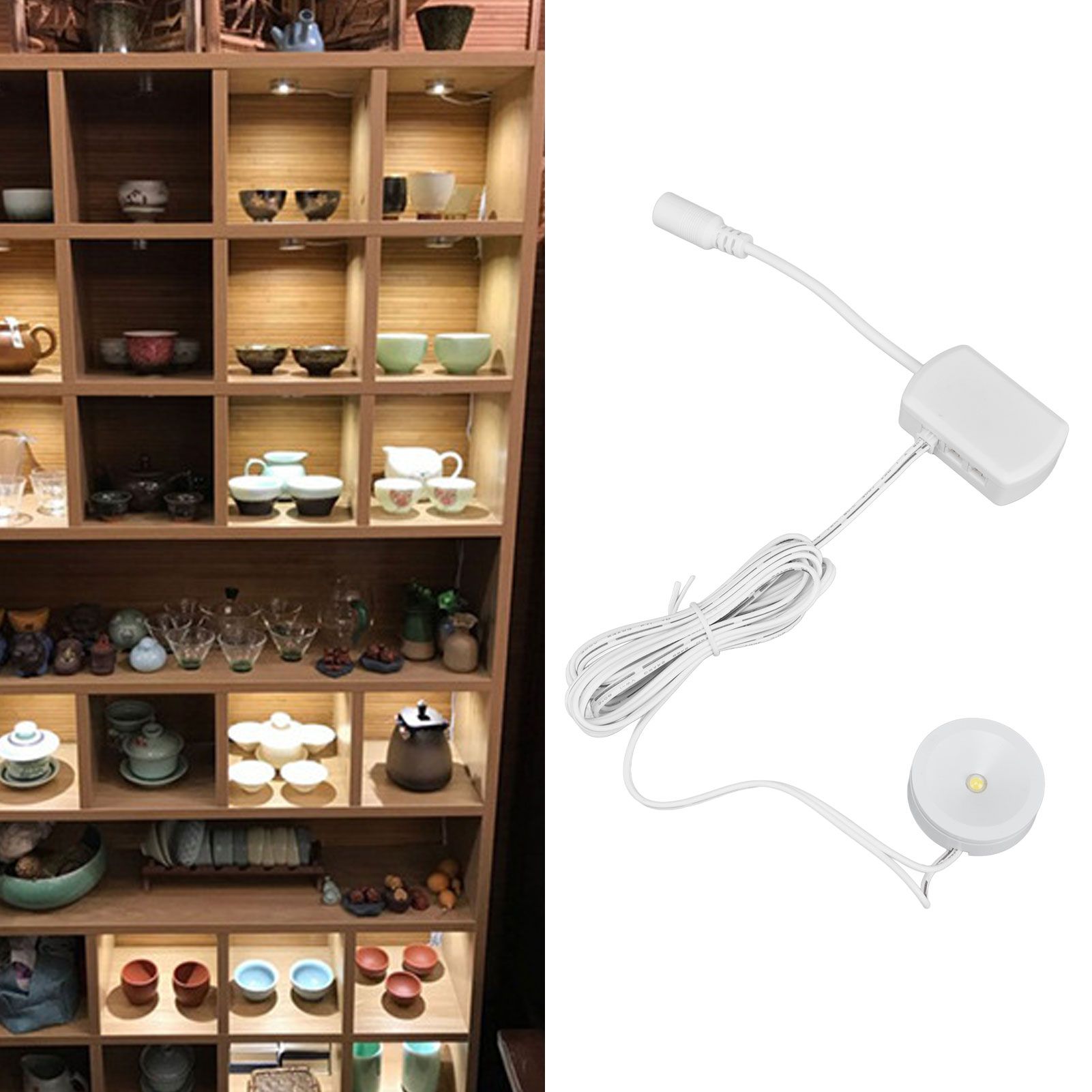 LED Under Cabinet Puck Lights Dimmable Ultra Thin Round Cabinet Light for view 12