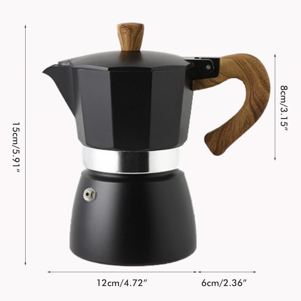 150ML/300ML Portable Aluminum Italian Style Espresso Maker Moka Pot Coffee view 3