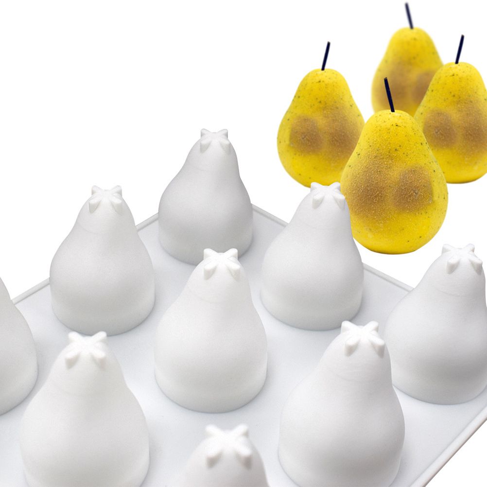 15 Cavities Pear Shape Silicone Mold for Mousse Cake French Dessert 3D view 6