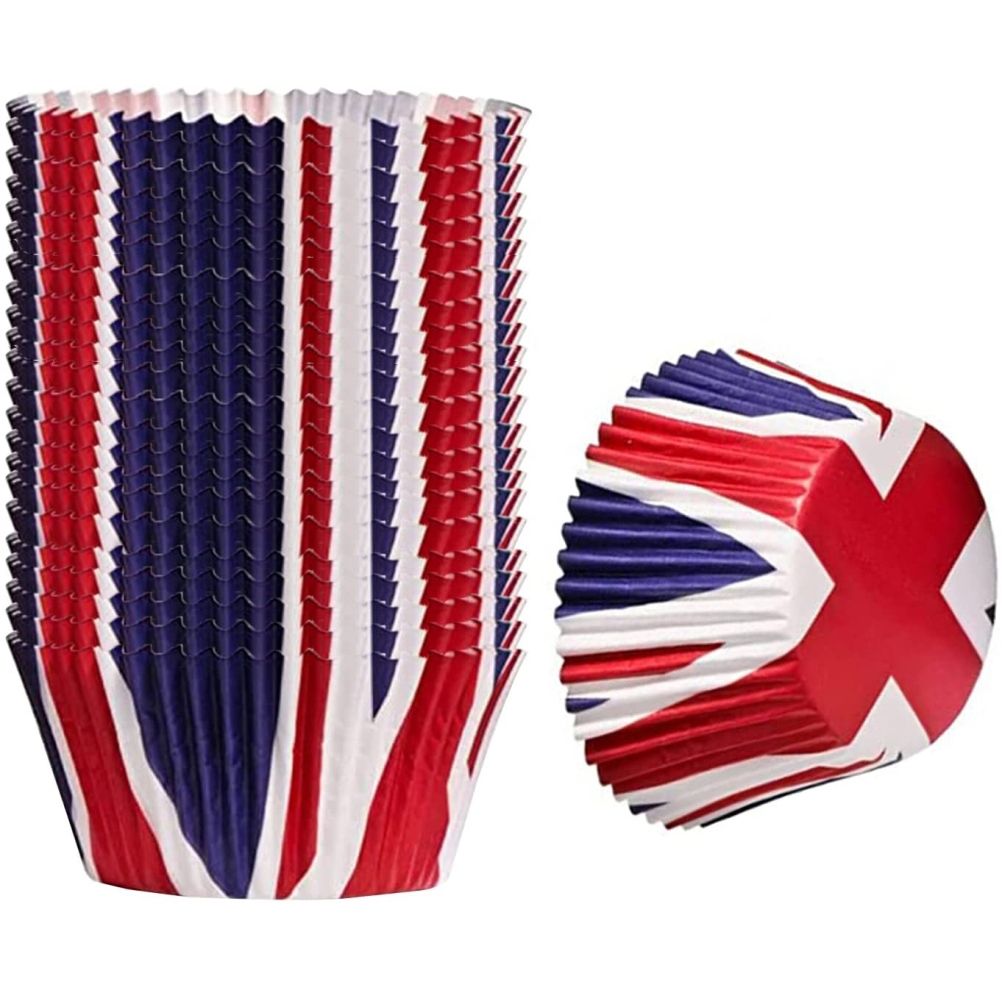 200Pcs Union Jack Mini Paper Baking Cups Cupcake Liners Cupcake Wrappers for — image 1