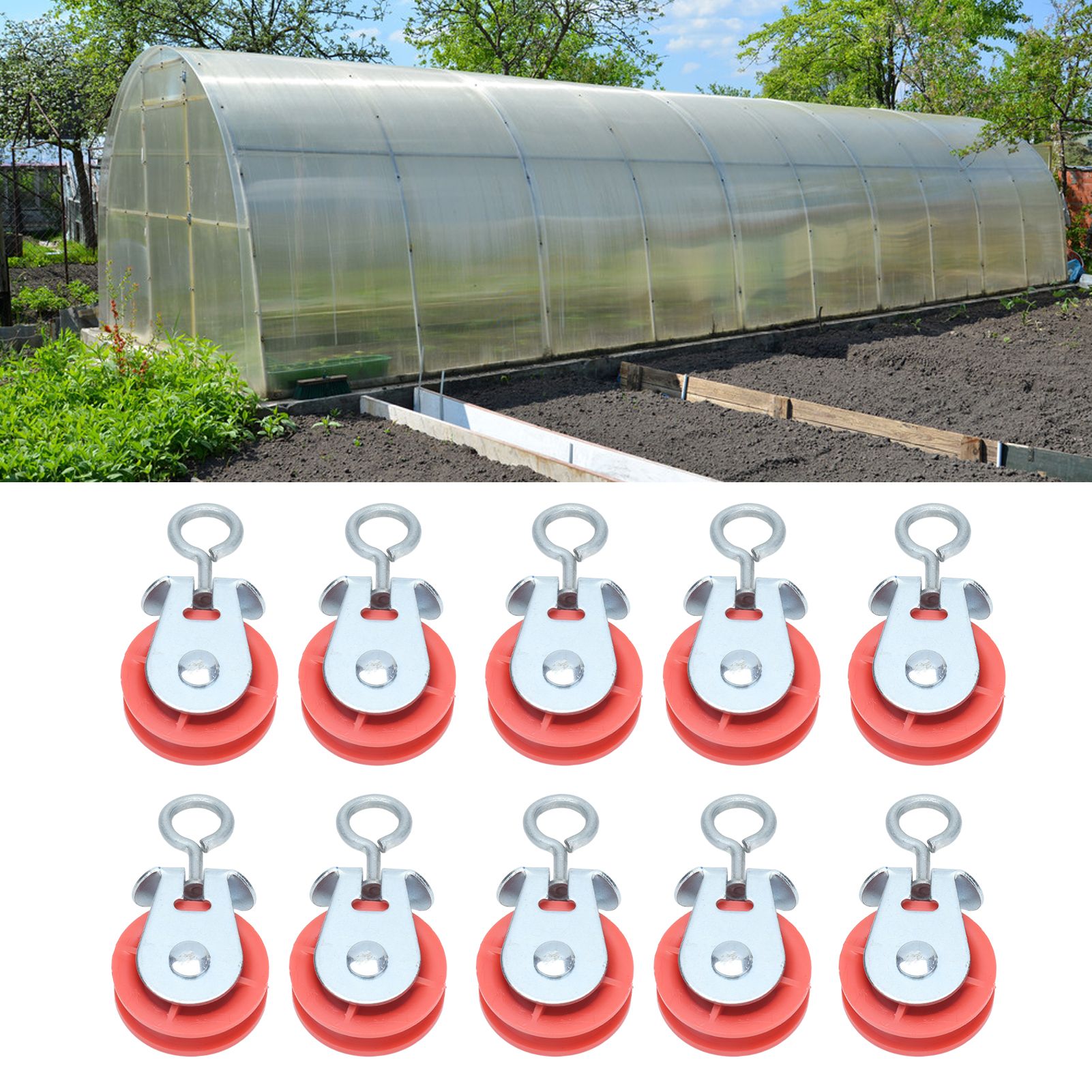 10pcs Waterline Fixed Pulley Medium Metal Automatic Poultry Products for view 11