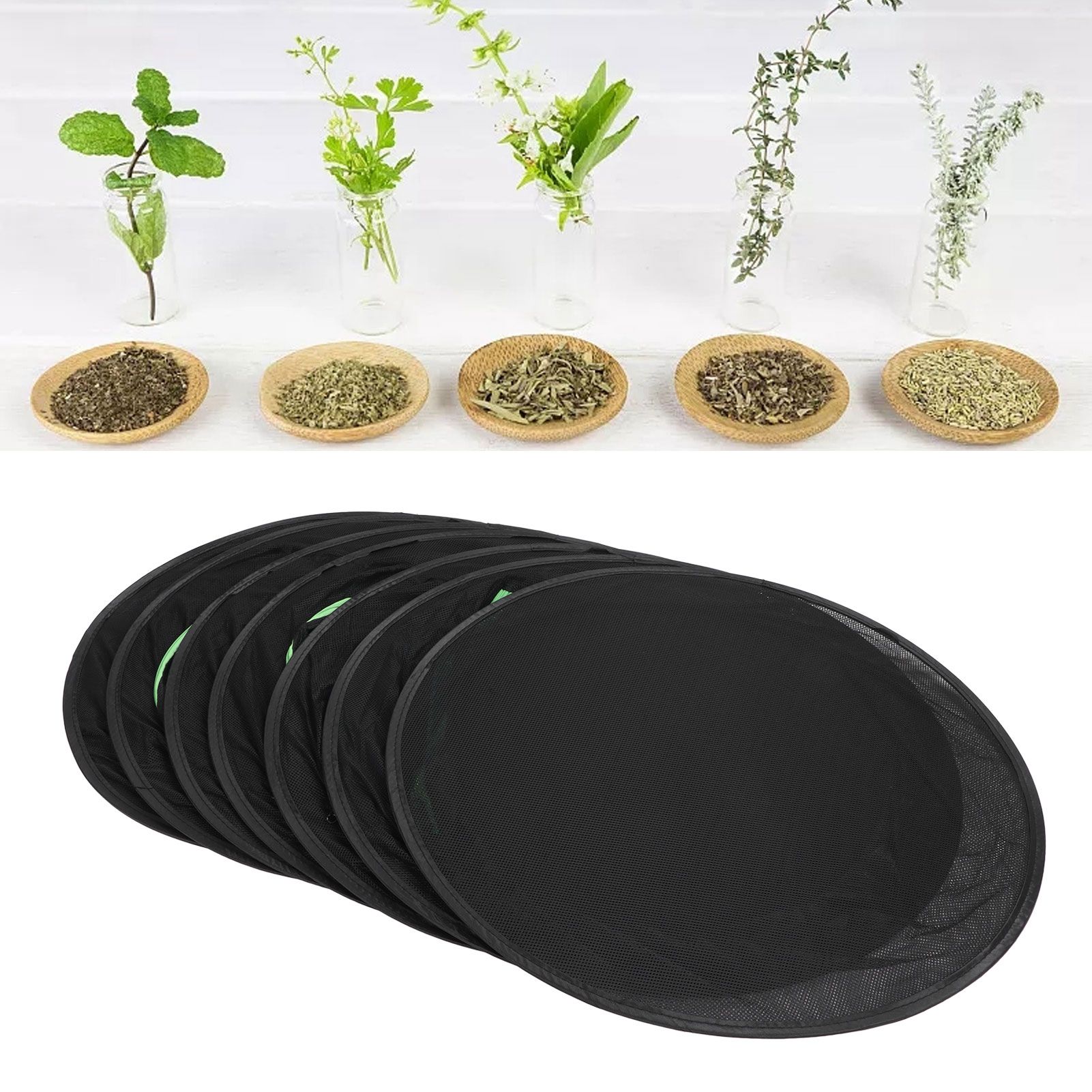 Herb Drying Rack Breathable Mesh Hanging Foldable Dryer with Zippers Ring for view 12