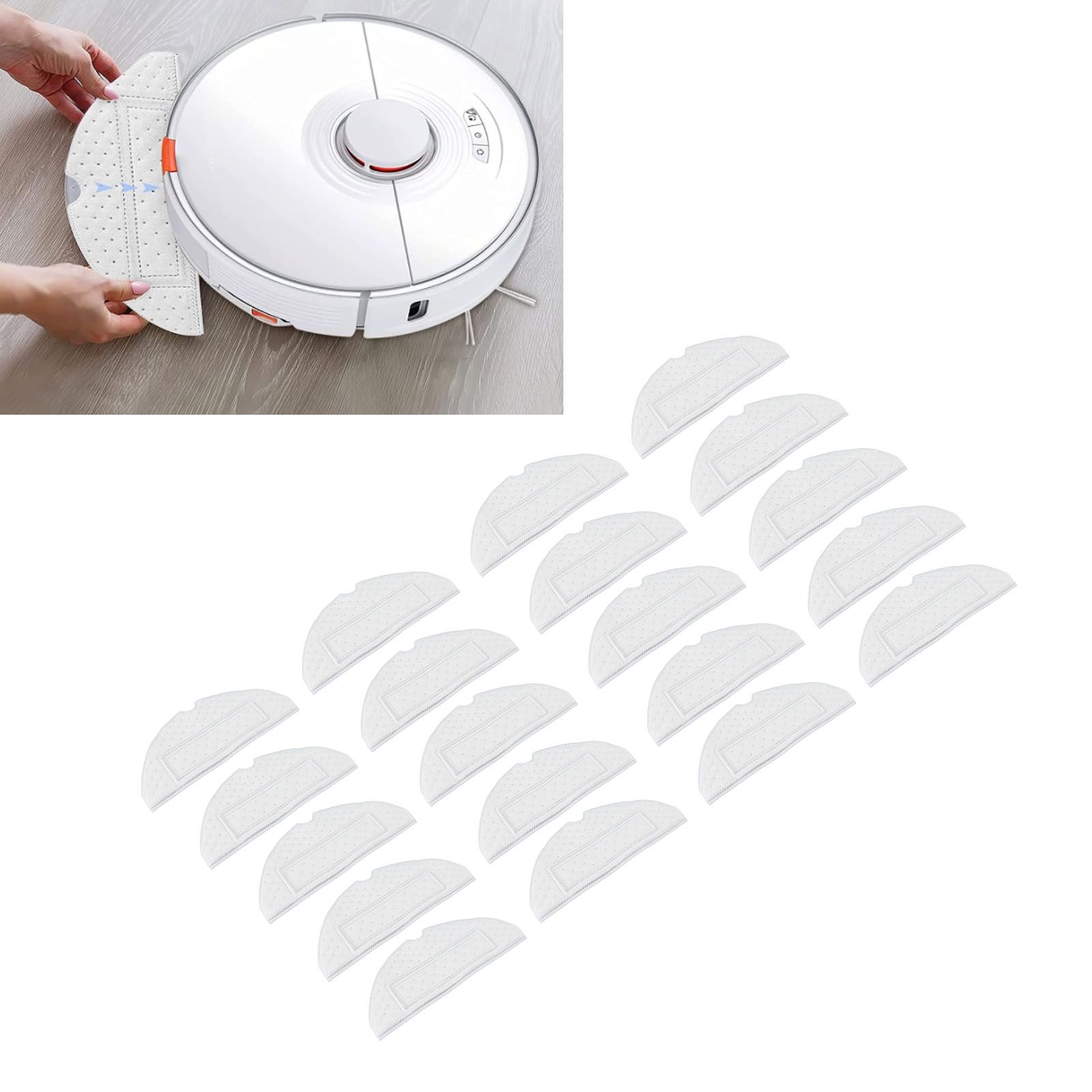 20pcs Sweeping Robot Disposable Mop Pads Mopping Cloth Replacement Cleaning view 11