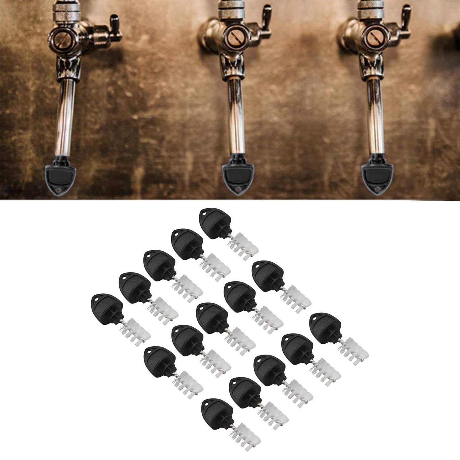 15Pcs Beer Tap Plug Brush 304 Stainless Steel ABS Beer Faucet Tap Cleaning view 12