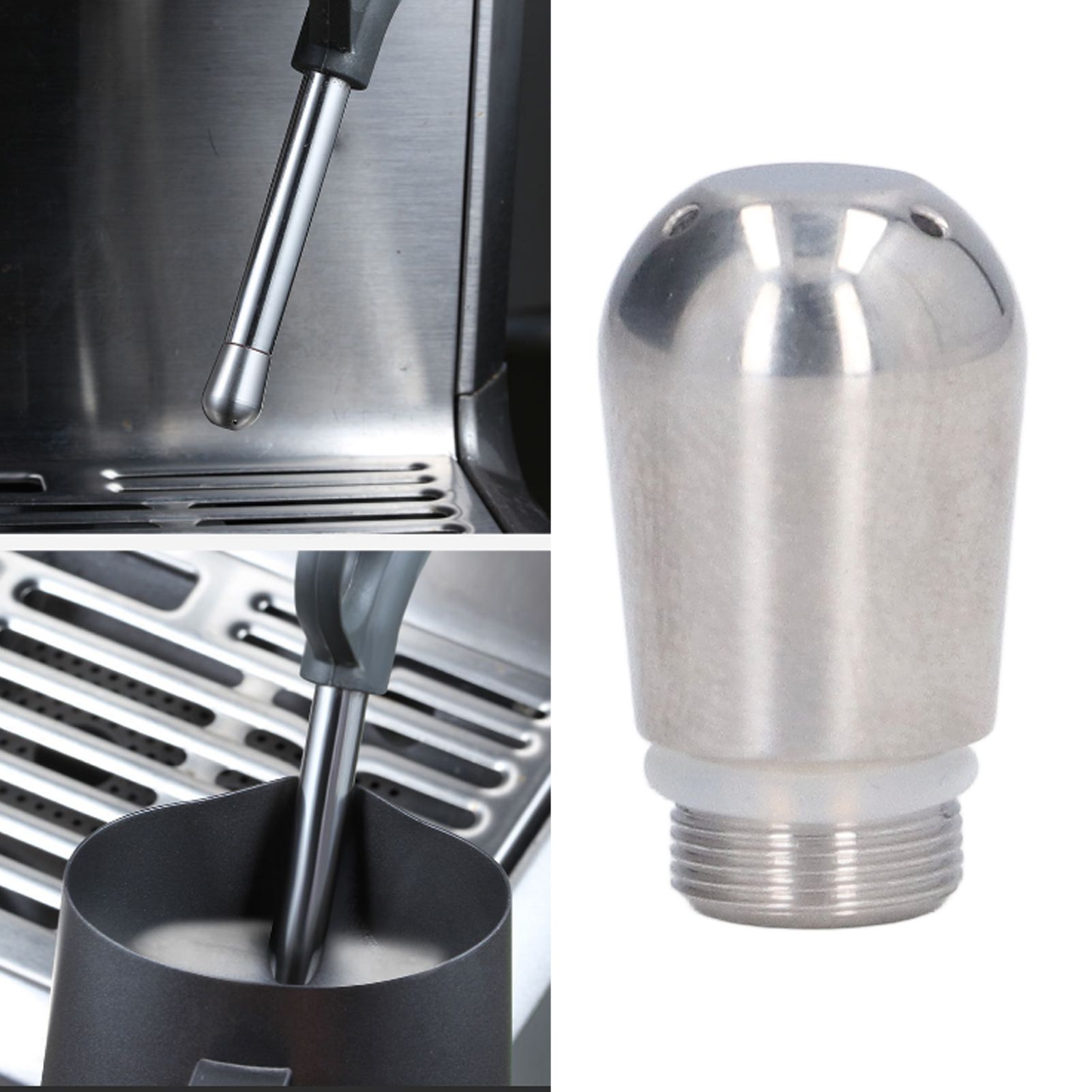 3 Holes Coffee Machine Steam Nozzle Stainless Steel Milk Foam Spout Nozzle for view 11