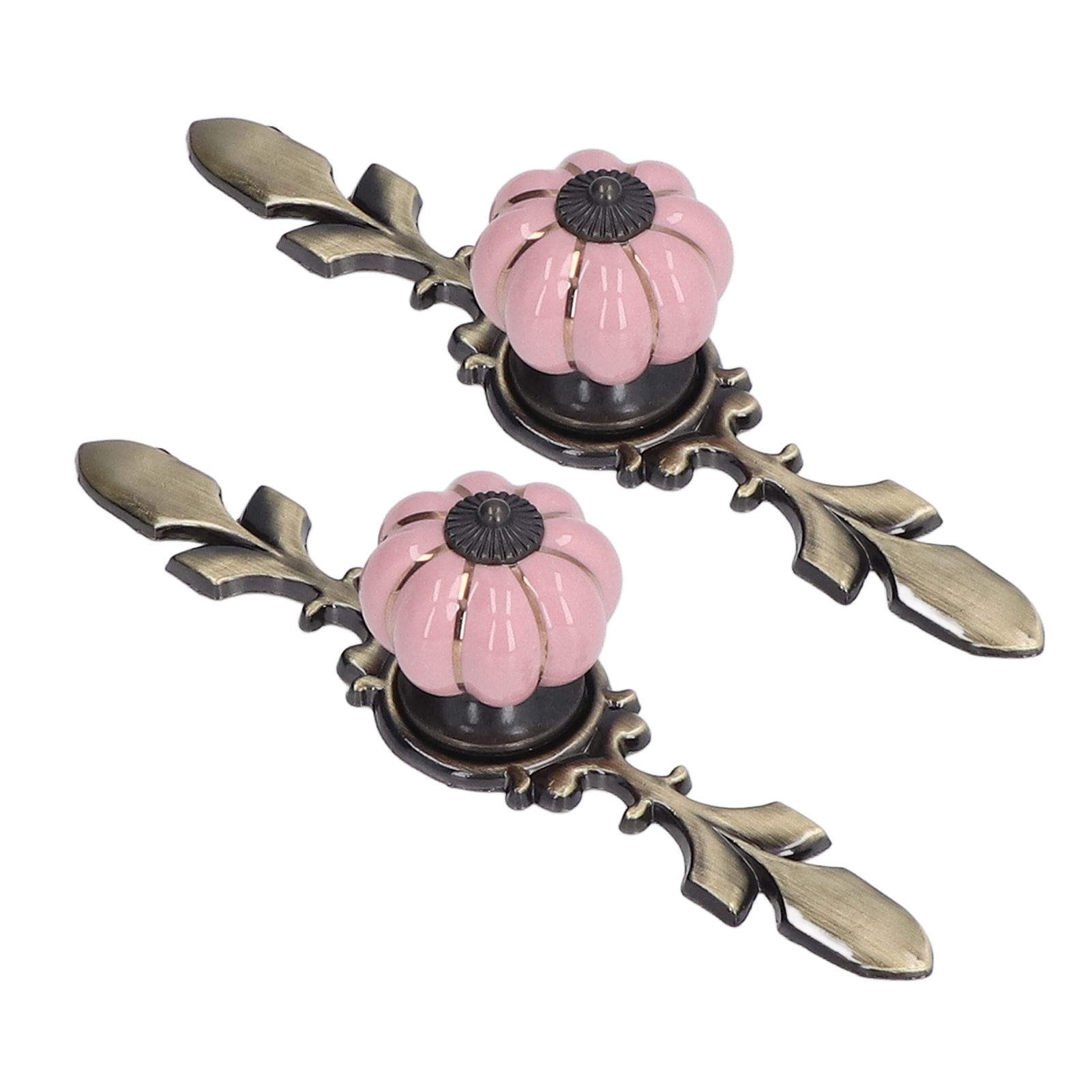 2pcs/set Hand Painted Pumpkin Drawer Knobs Chinese Pastoral Style Ceramic view 8