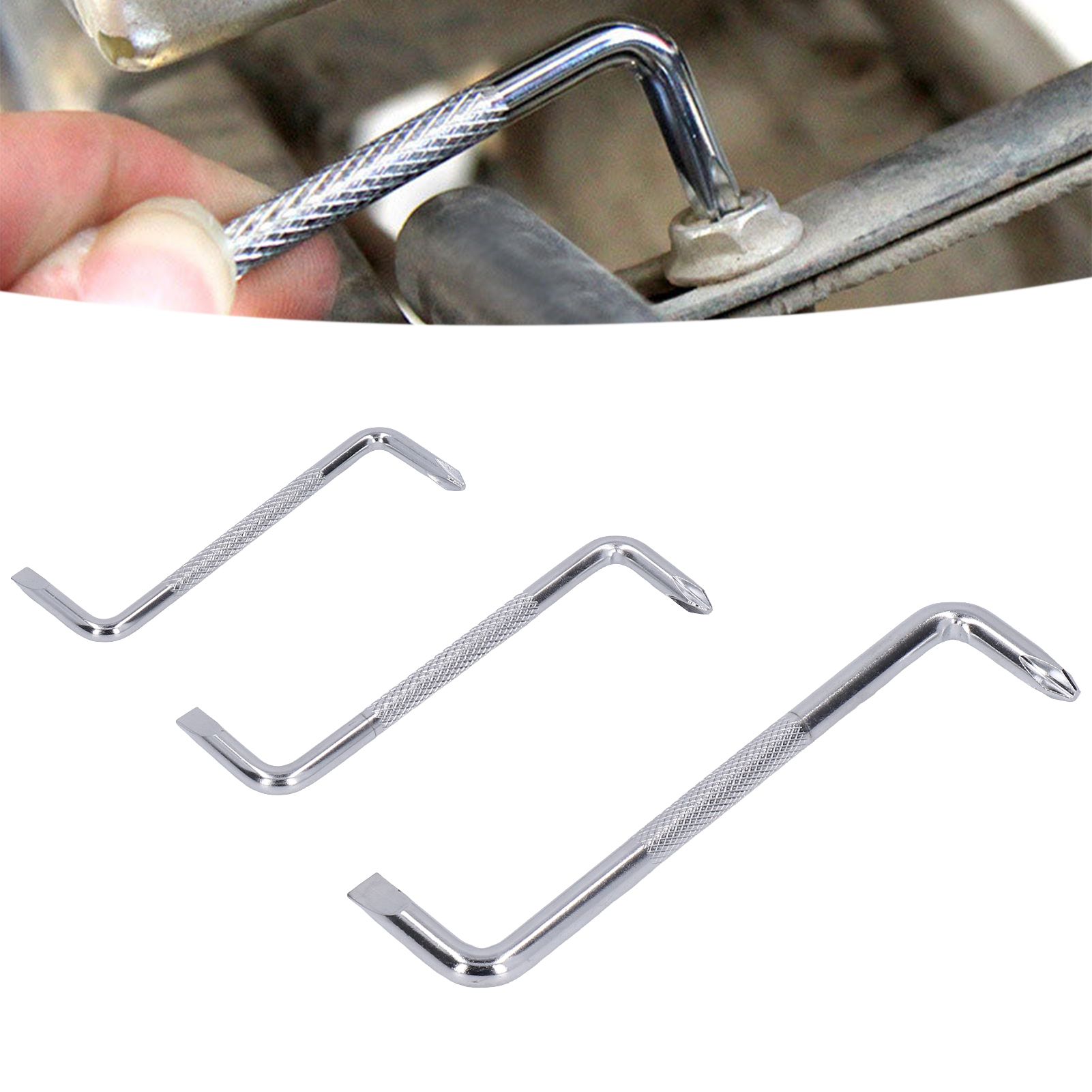 3Pcs Z Type Short Handle Screwdriver 90° Double Head Offset Screwdriver for view 12