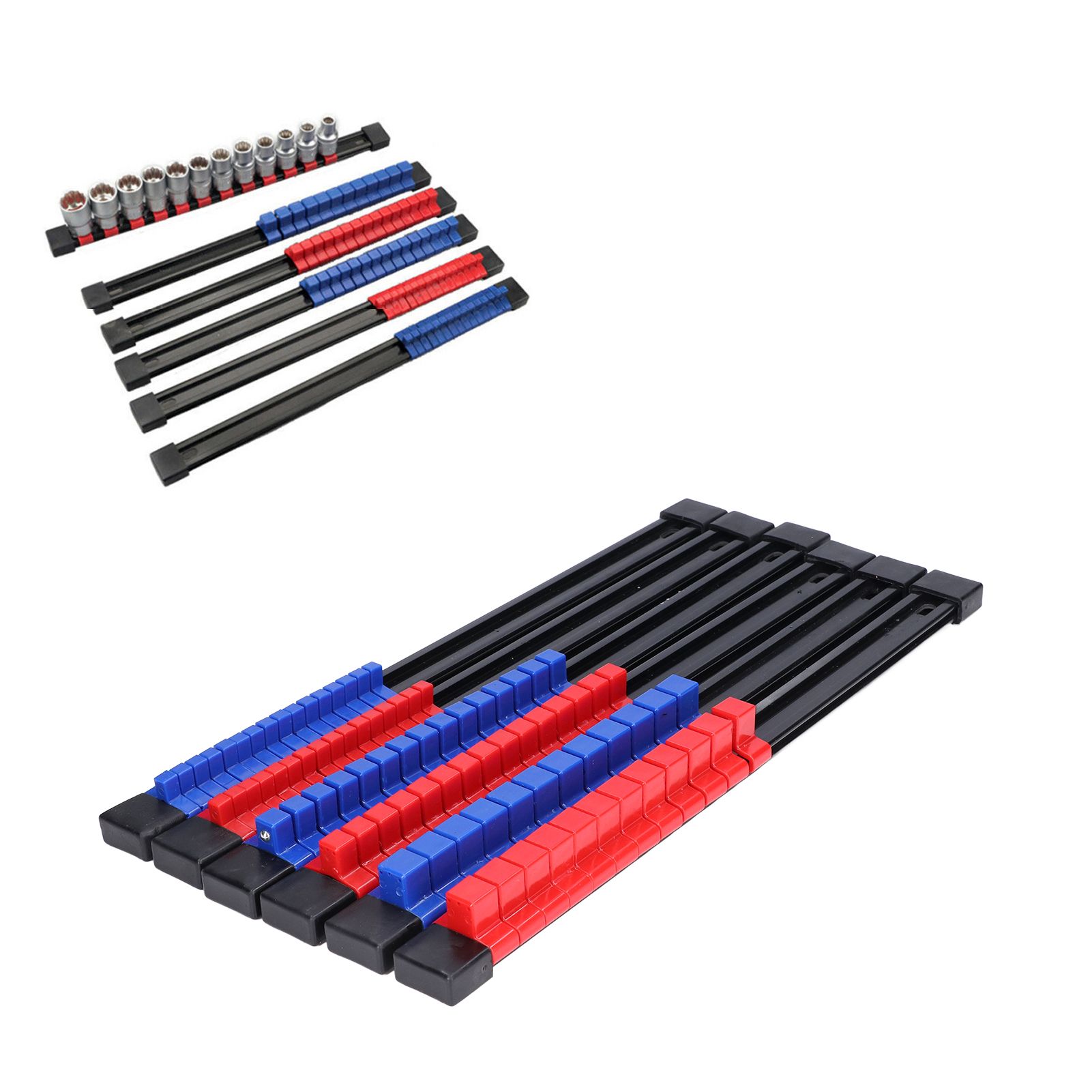 6pcs Socket Organizer Tray Multipurpose ABS 1/4in 3/8in 1/2in Auto Repairing Tools view 11