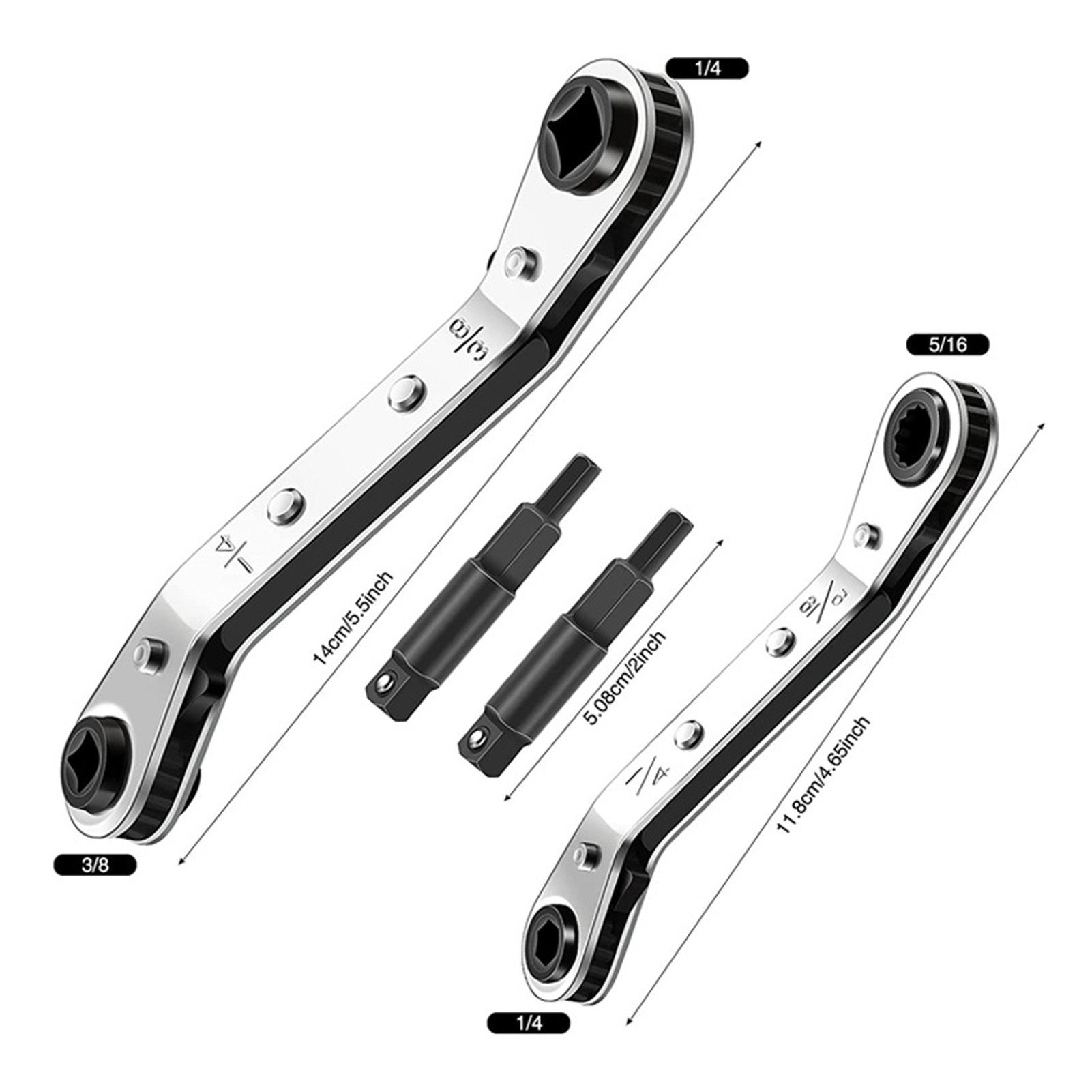 CT122 Refrigerator Ratchet Wrench 1/4 3/16 5/16 3/8 Stainless Steel Wrench Air view 13