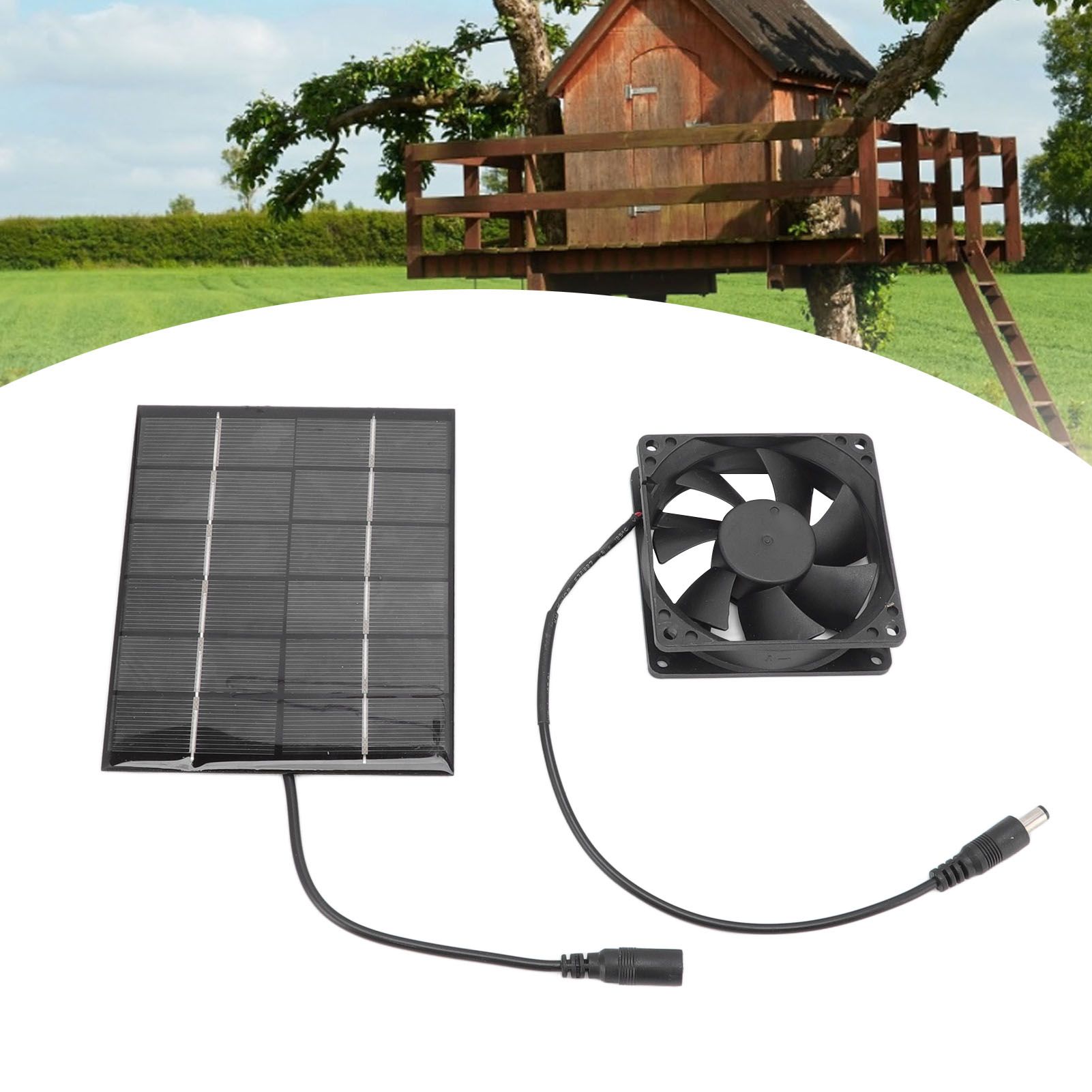 Solar Panel Fan Exhaust Air Ventilation Heat Dissipation Tool for Greenhouse Shed view 12
