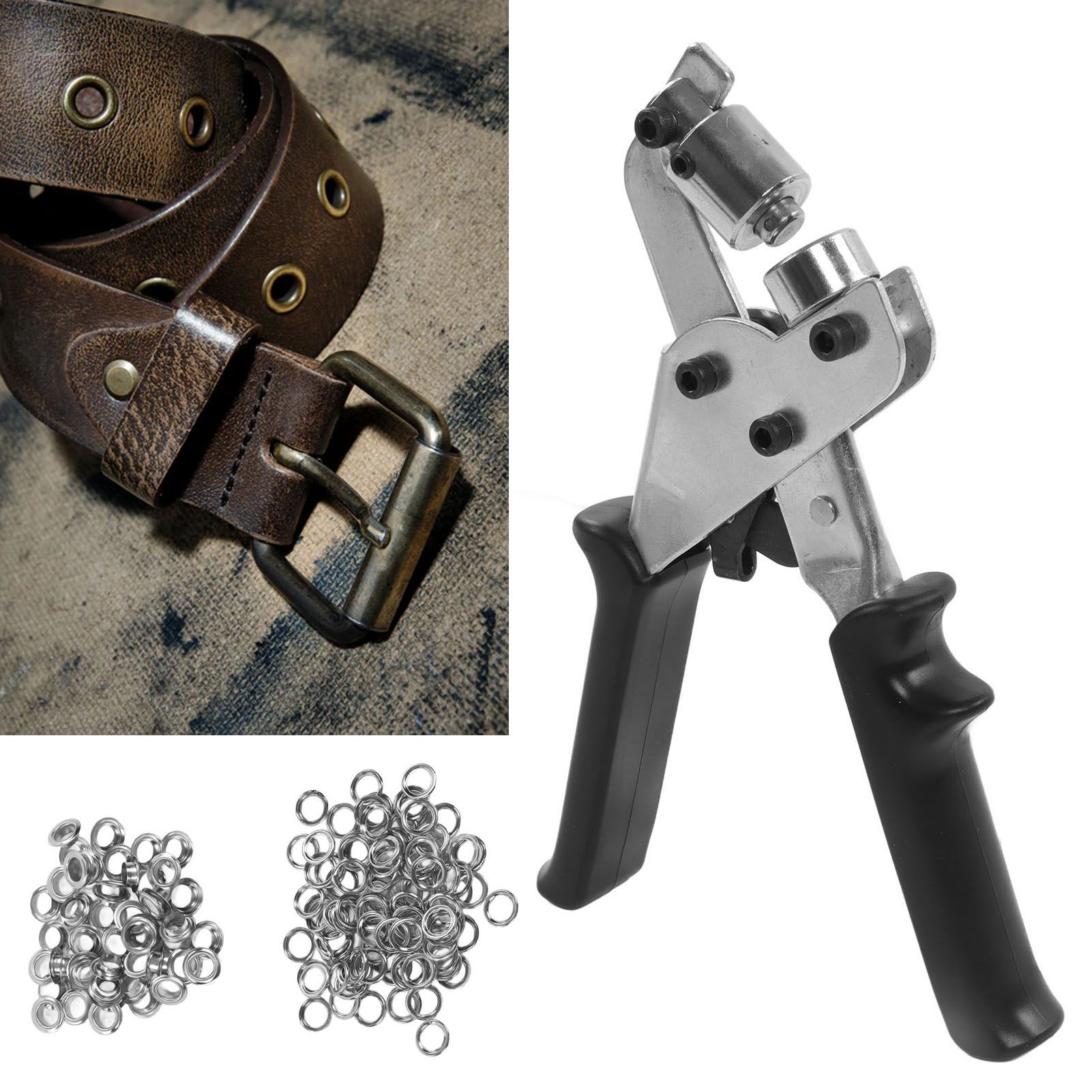 Punch Plier Belt Leather Manual Portable Hole Puncher Kit with Eyelet Buckles view 12