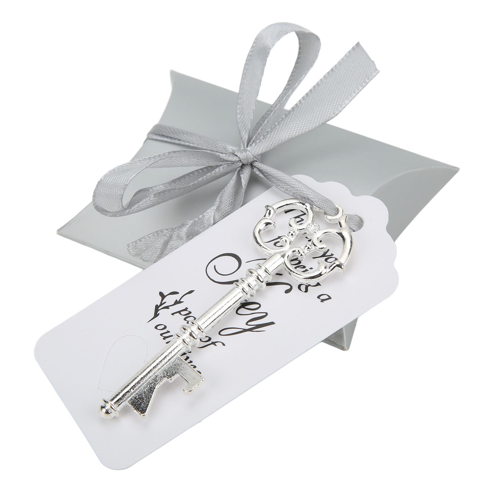 50Pack Wedding Candy Box Wedding Bridal Guest Favors with Vintage Keys Tags view 3
