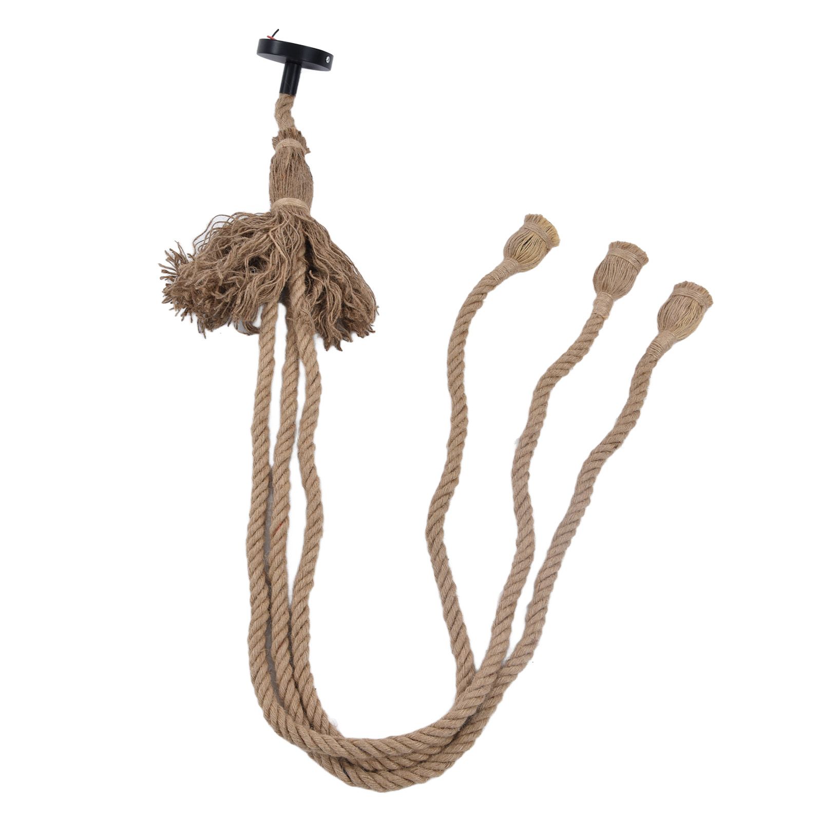 Hemp Rope Vintage Pendant Light Cord Hemp Light Cord 1.5m with 3 Bulb Base for view 2