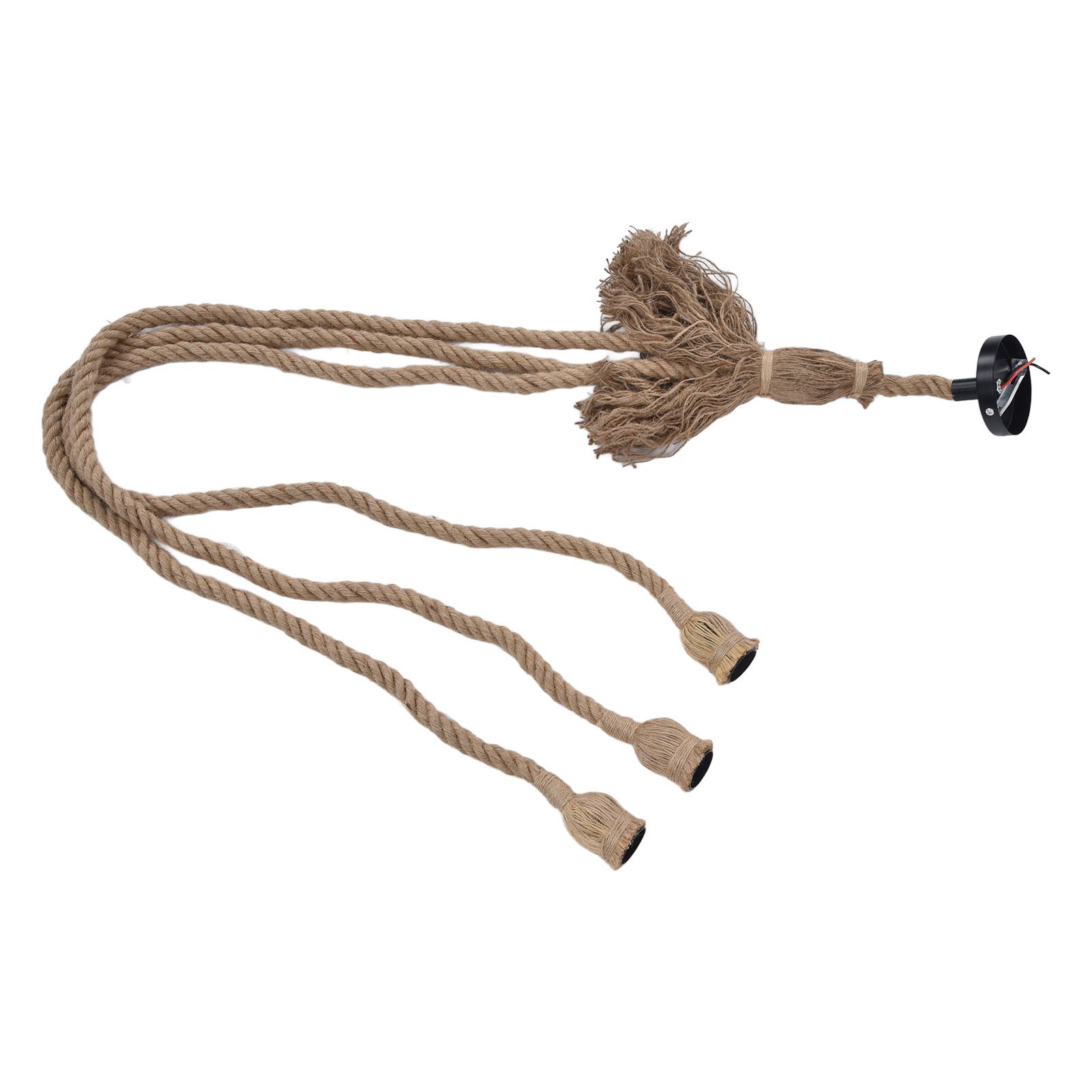 Hemp Rope Vintage Pendant Light Cord Hemp Light Cord 1.5m with 3 Bulb Base for view 6