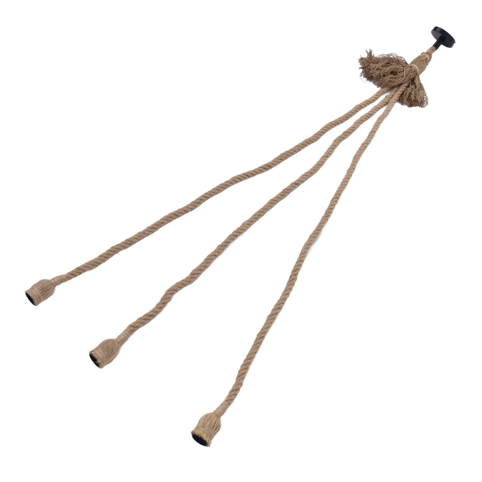 Hemp Rope Vintage Pendant Light Cord Hemp Light Cord 1.5m with 3 Bulb Base for view 10
