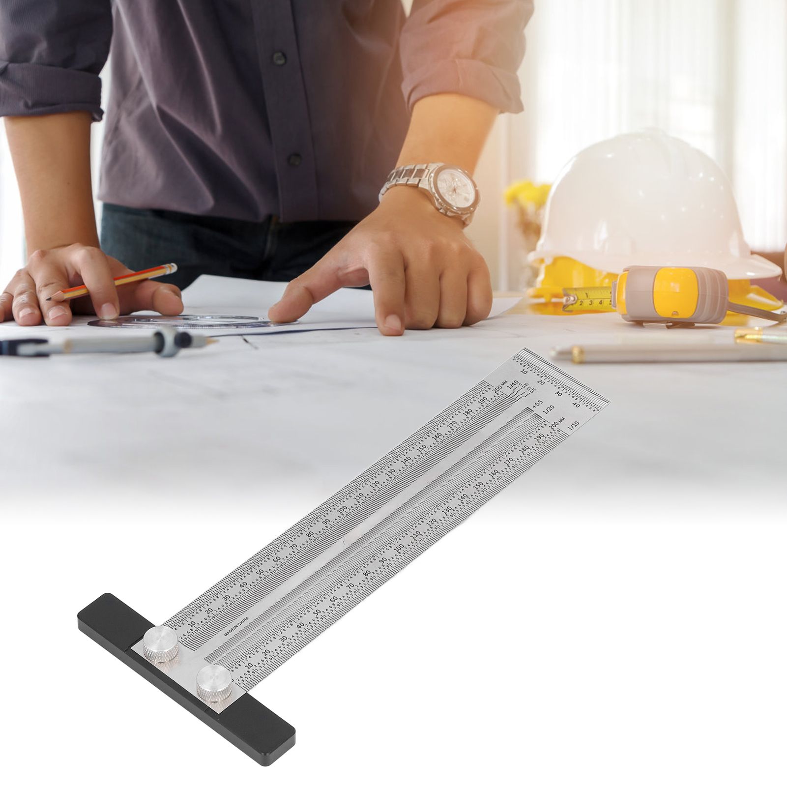 Woodworking Marking T Rulers Positioning Scribing Ruler Gauge Carpenter view 11