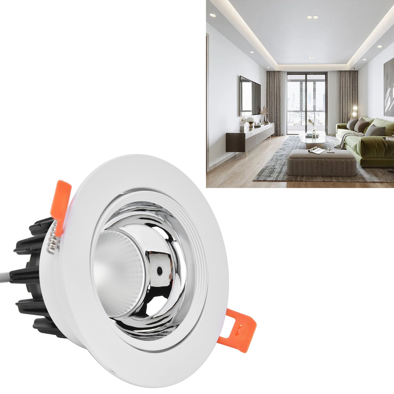 LED Downlight Aluminum Adjustable Angle Dustproof Ceiling Embedded Spotlight view 11