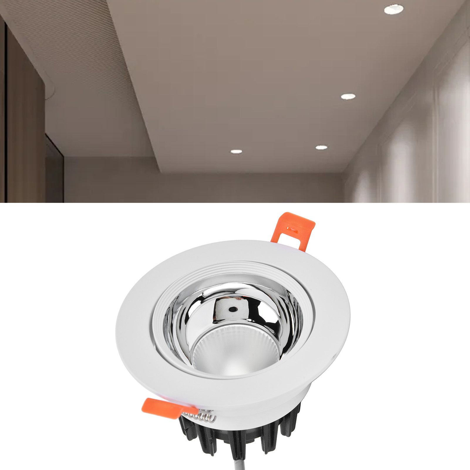LED Downlight Aluminum Adjustable Angle Dustproof Ceiling Embedded Spotlight view 12