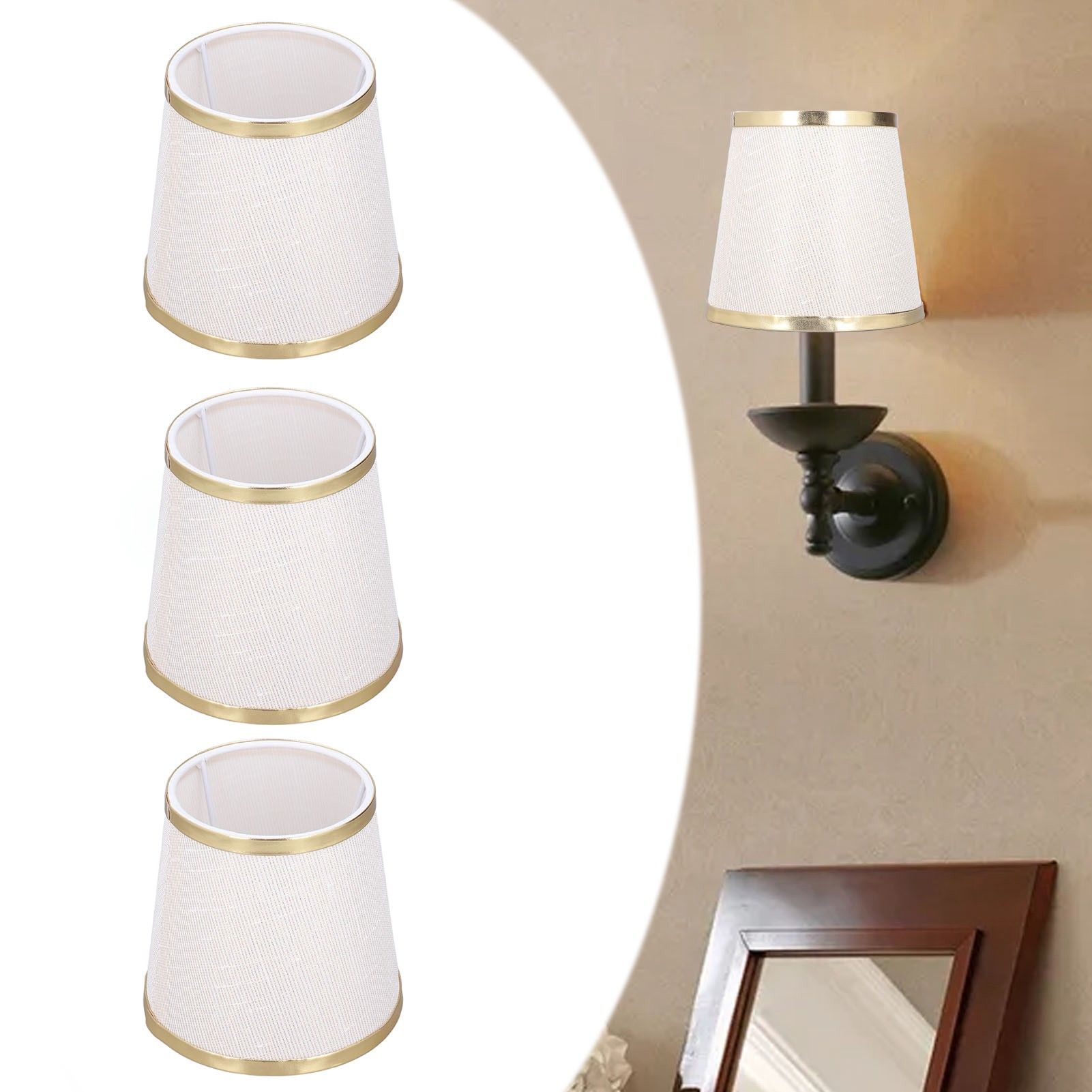 3PCS E14 Lampshade Barrel Shape Table Lamp Shade Meson Installation Fabric view 11