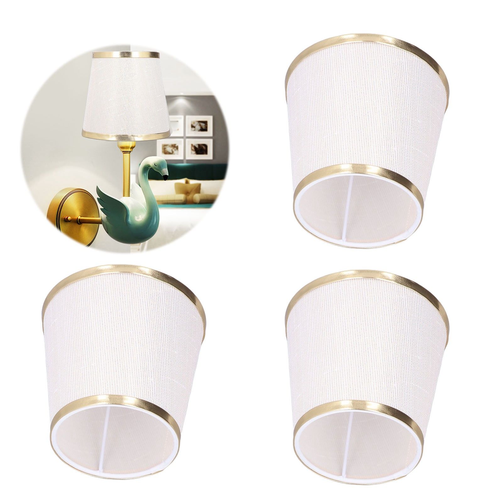 3PCS E14 Lampshade Barrel Shape Table Lamp Shade Meson Installation Fabric view 12