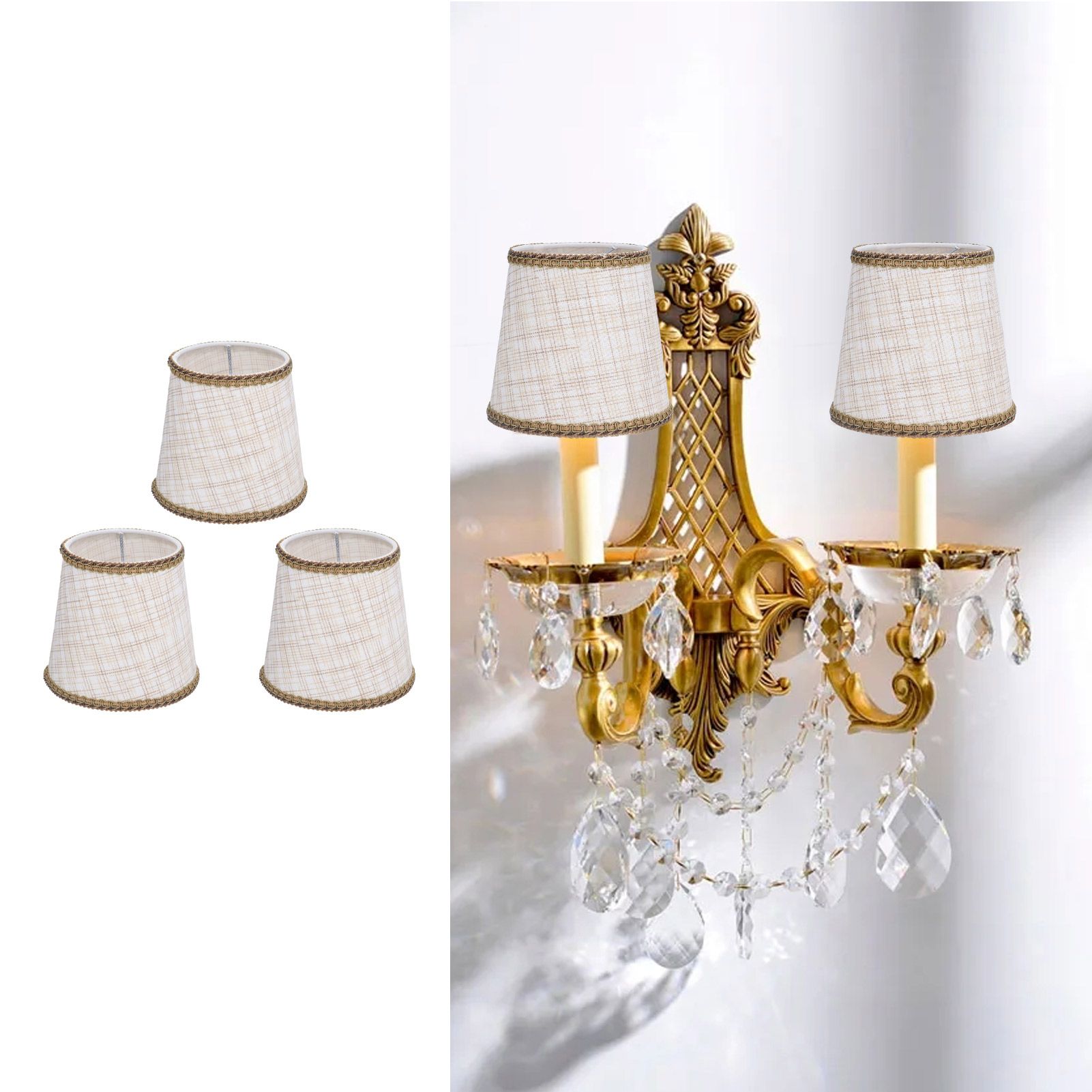 3Pcs Small Lamp Shades Hand Crafted Exquisite Soft Lightweight Dustproof High view 11
