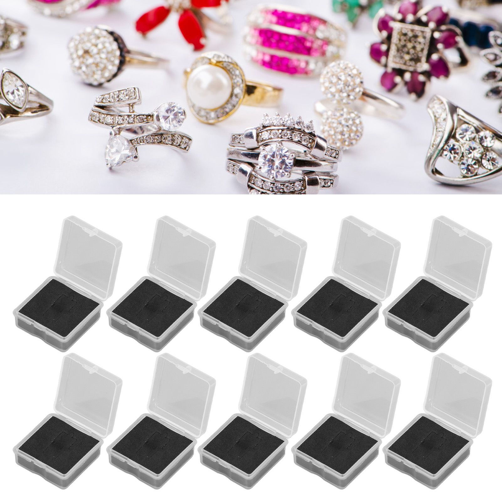 10PCS 4x4x2cm Lamp Holder Storage Box Portable Jewelry Storage Box Small Parts view 11