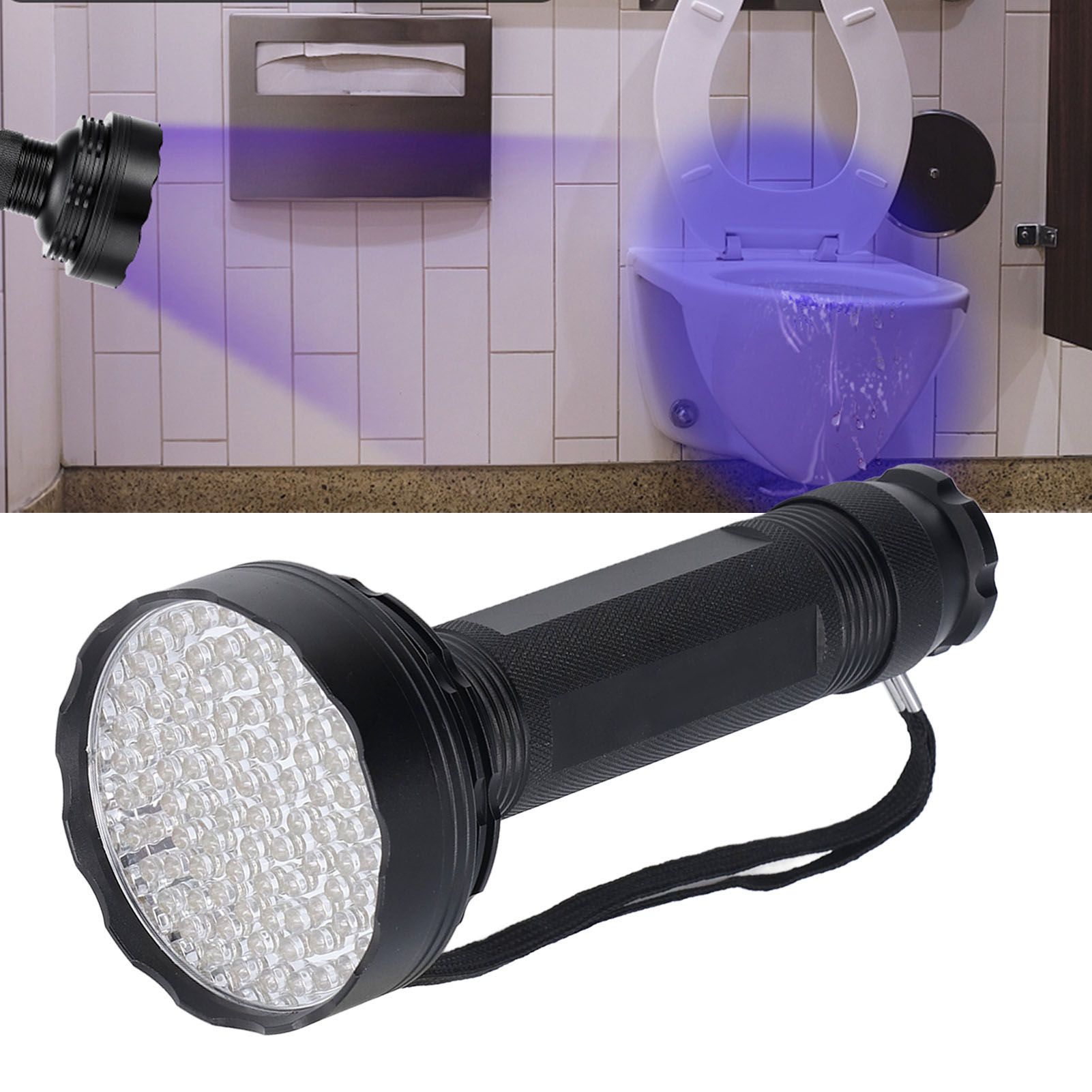 UV Flashlight 100 LED Beads 395nm Easy Use Excellent Performance Anti Slip view 11