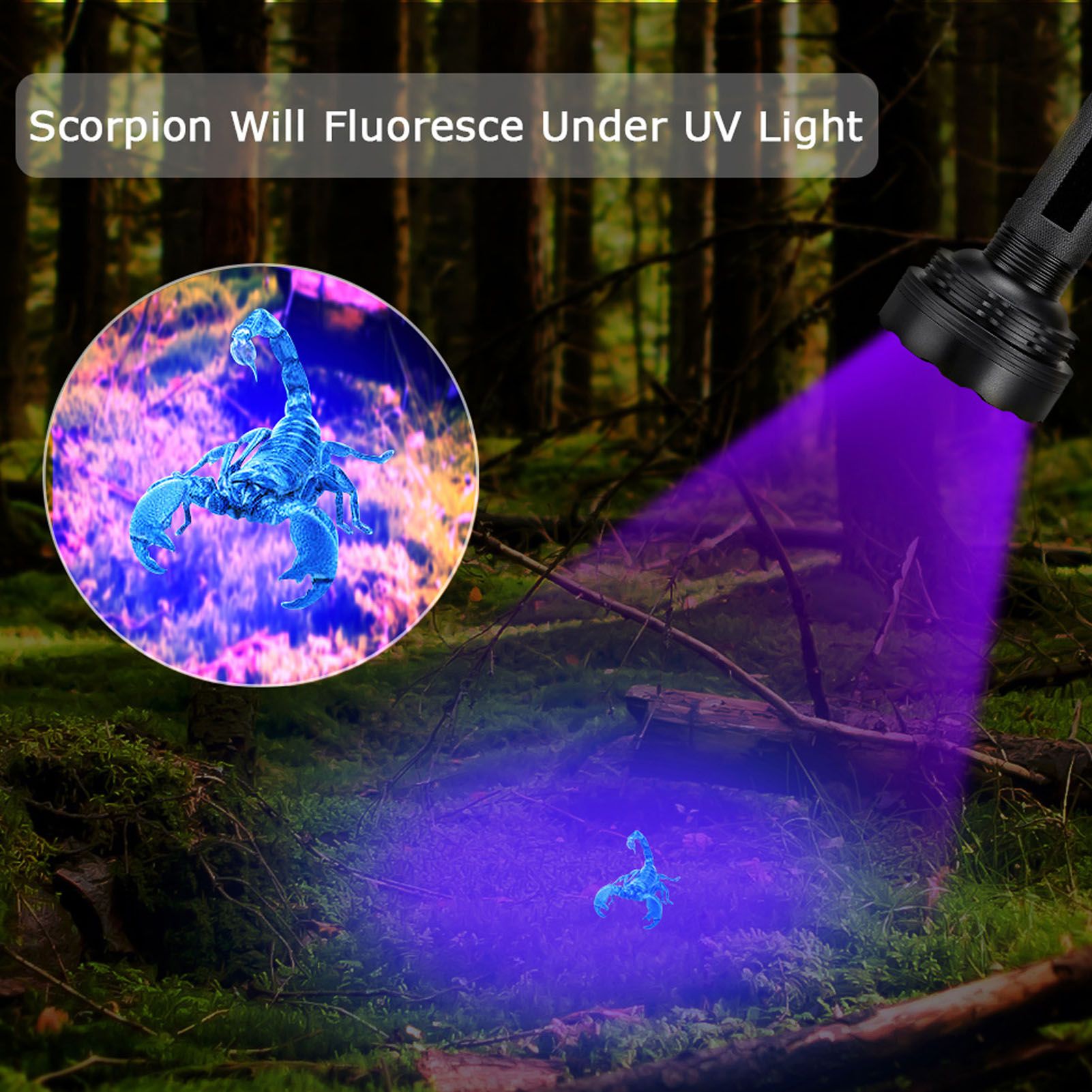 UV Flashlight 100 LED Beads 395nm Easy Use Excellent Performance Anti Slip view 15