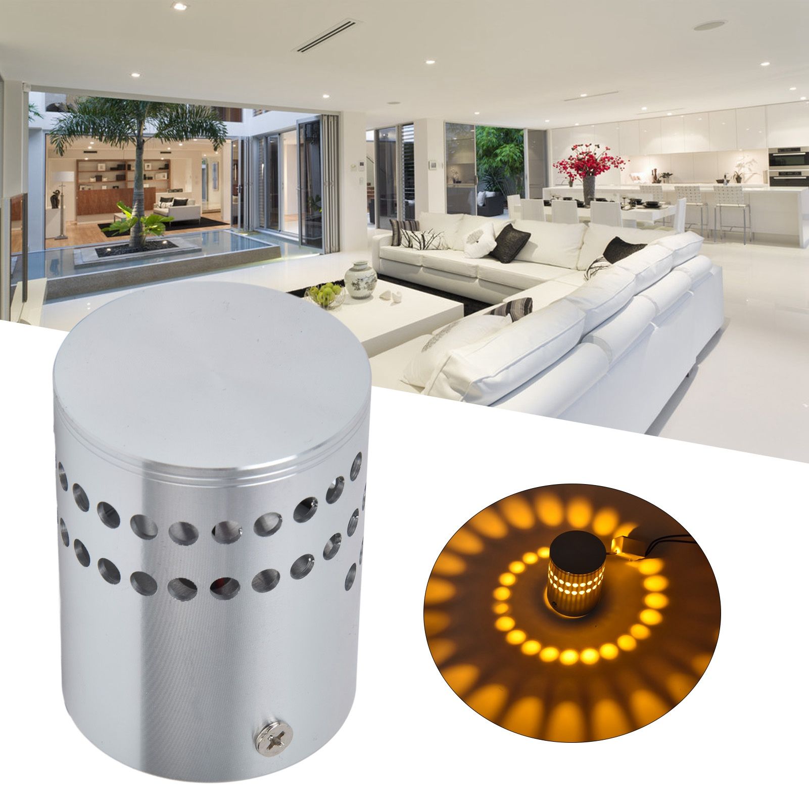 LED Aluminum Spiral Hole Wall Light Corrosion Resistance 3W Dimmable Spiral view 12