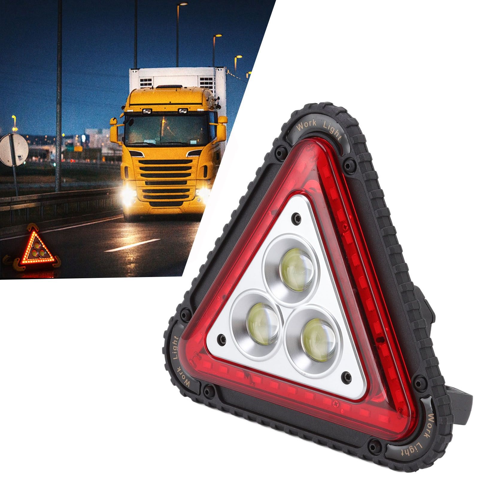 COB Work Light Triangle Multifunctional Warning Red Floodlight USB Charging view 12