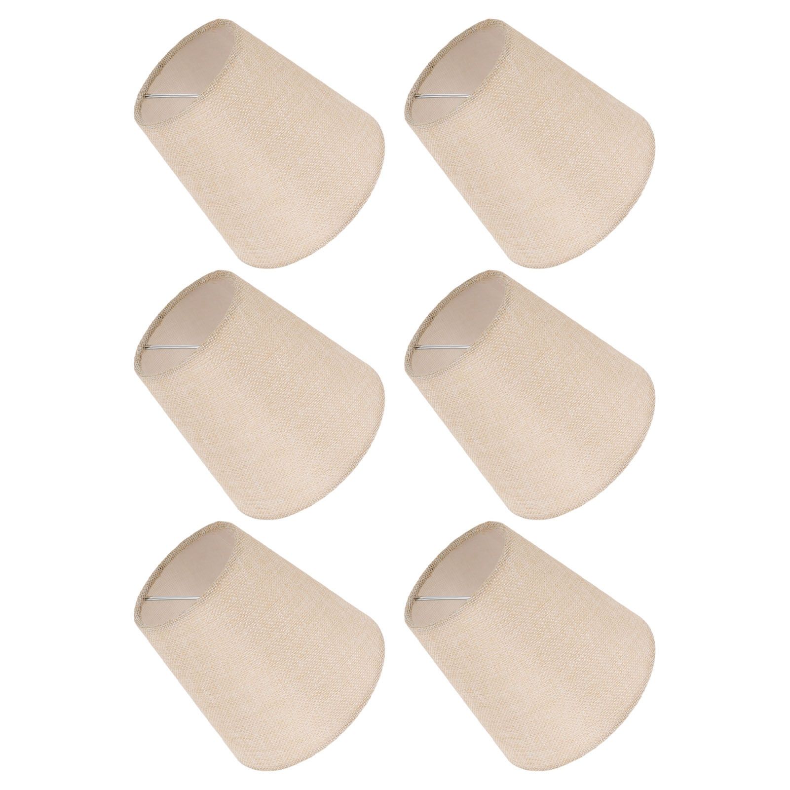 6PCS Linen Fabric Lamp Shade Cover Cylindrical Lampshade with Iron Support for view 7