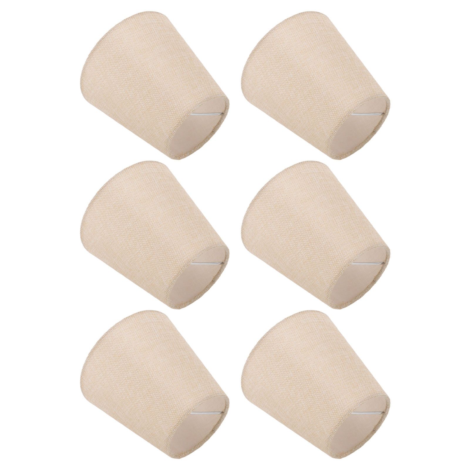 6PCS Linen Fabric Lamp Shade Cover Cylindrical Lampshade with Iron Support for view 9