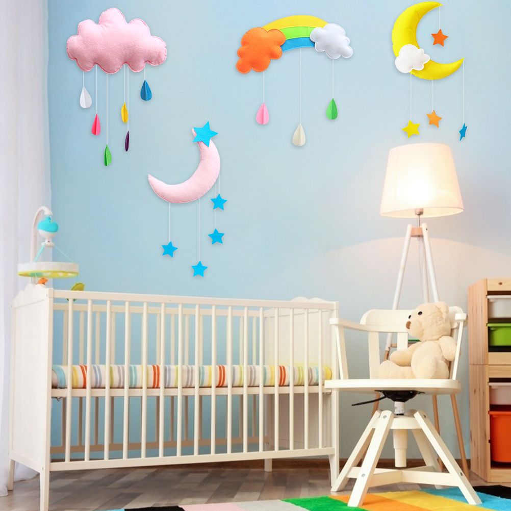 Ceiling Mobile Hanging Cloud Decorations Rainbow Mobile Cloud Ceiling Decor view 2