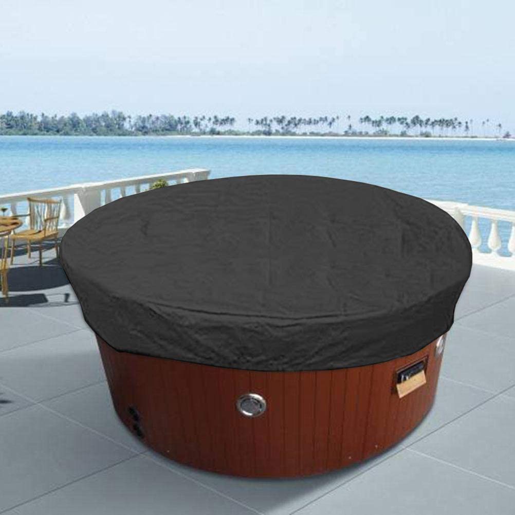 Round Hot Tub Cover Pool Dust Cover Bathtub Drawstring Oxford Cloth Cover for view 5