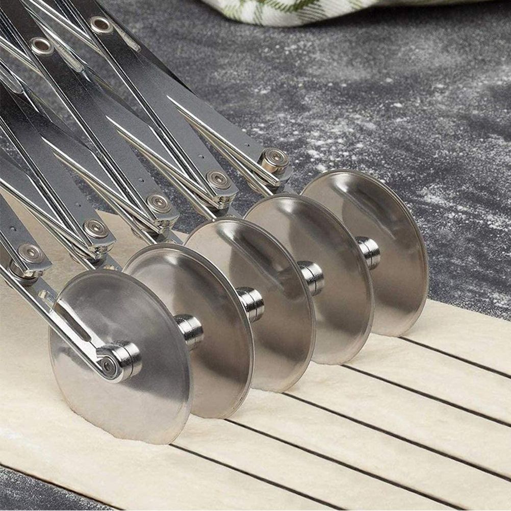 3 Wheel/5 Wheel Pastry Cutter Pizza Cutter Stainless Steel Expandable Pizza view 3