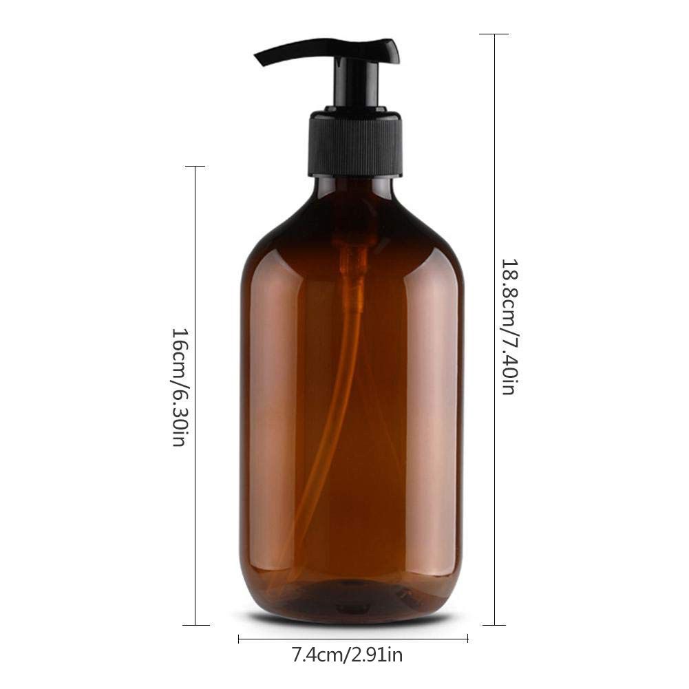 4PCS Plastic Bottles with Pump 500ml Refillable Plastic Soap Dispenser Bottle view 3