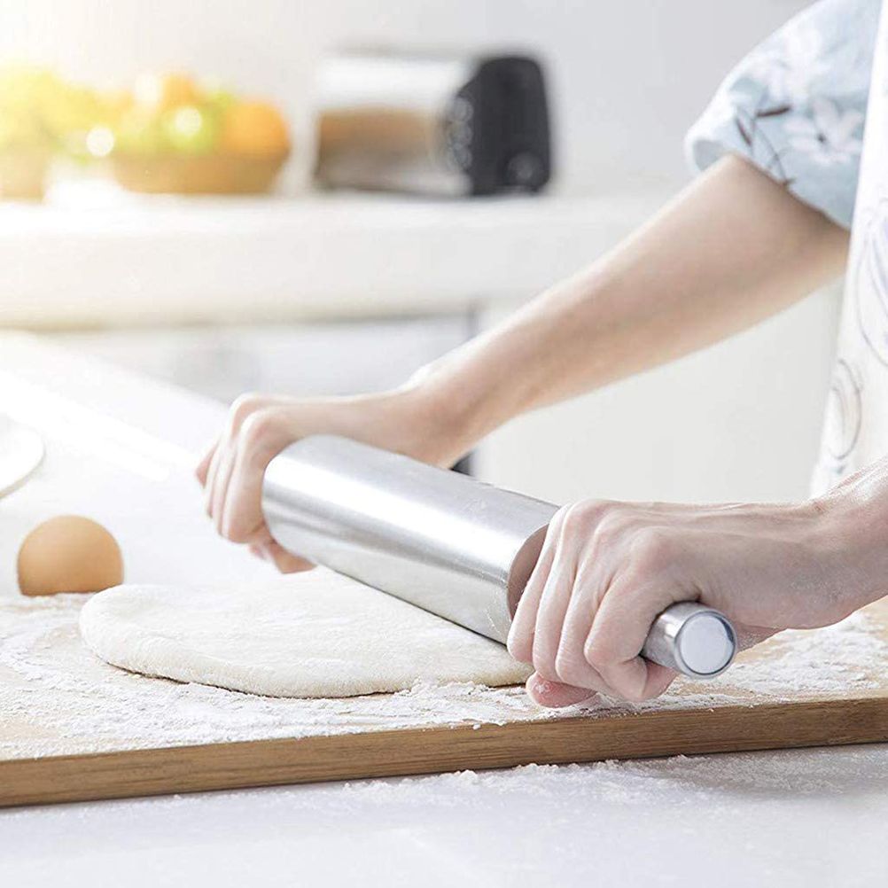 Stainless Steel Rolling Pin Non Stick Rolling Pin for Baking Dough Pizza Pie view 3