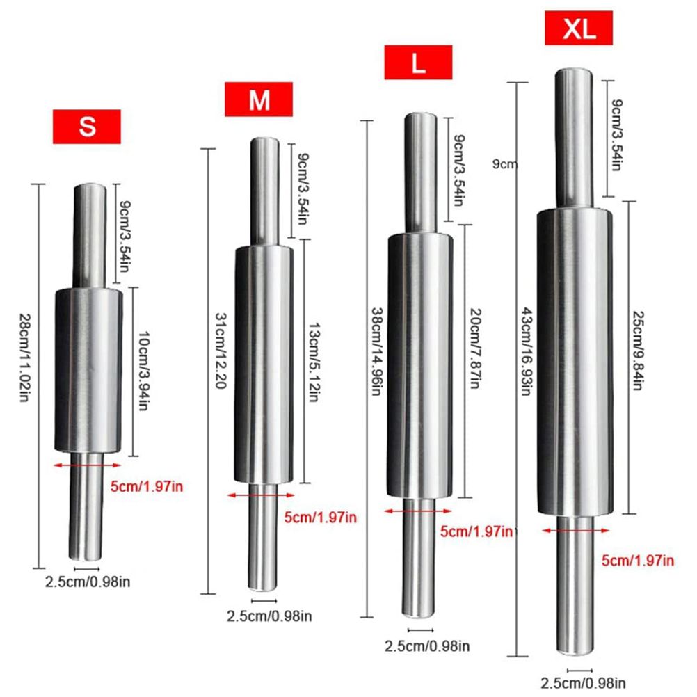 Stainless Steel Rolling Pin Non Stick Rolling Pin for Baking Dough Pizza Pie view 4