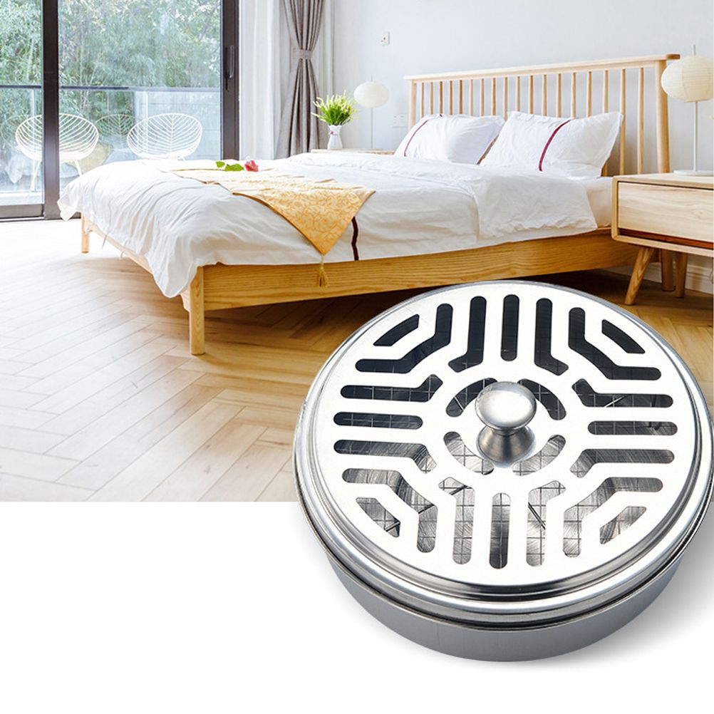 Round Mosquito Coil Holder Stainless Steel Mosquito Coil Disk Portable view 4