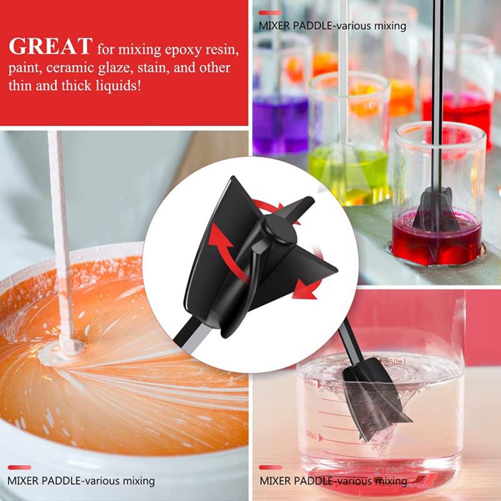 Resin Mixer Epoxy Mixer Paddles Paint Mixer for Drill Reusable Bidirectional view 9