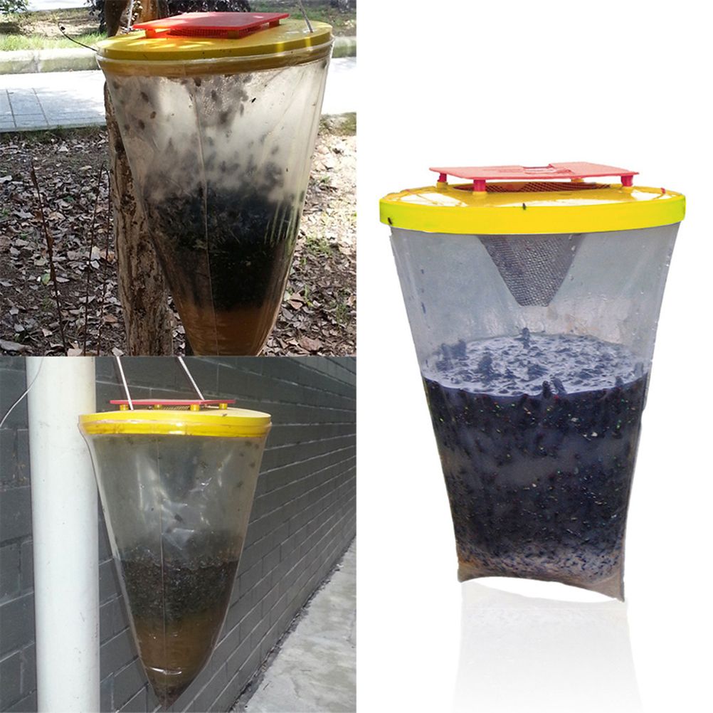 Fly Trap Outdoors Fly Catcher Hanging Fly Bags for Outdoor Barns Stables and Yards view 4